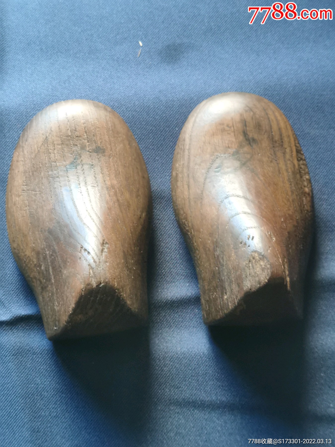 民国楦头木楦鞋楦一对木纹漂亮