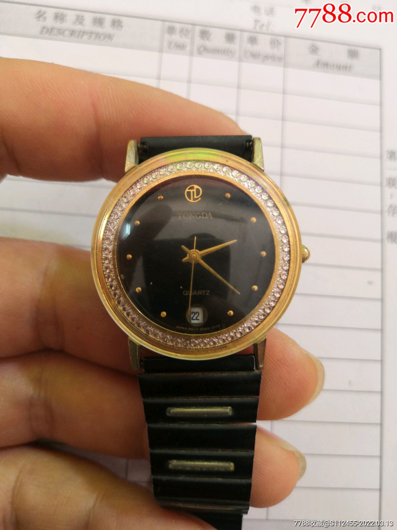 通达镶钻石英中性表走时正常使用正常品相很好9成新低价出售