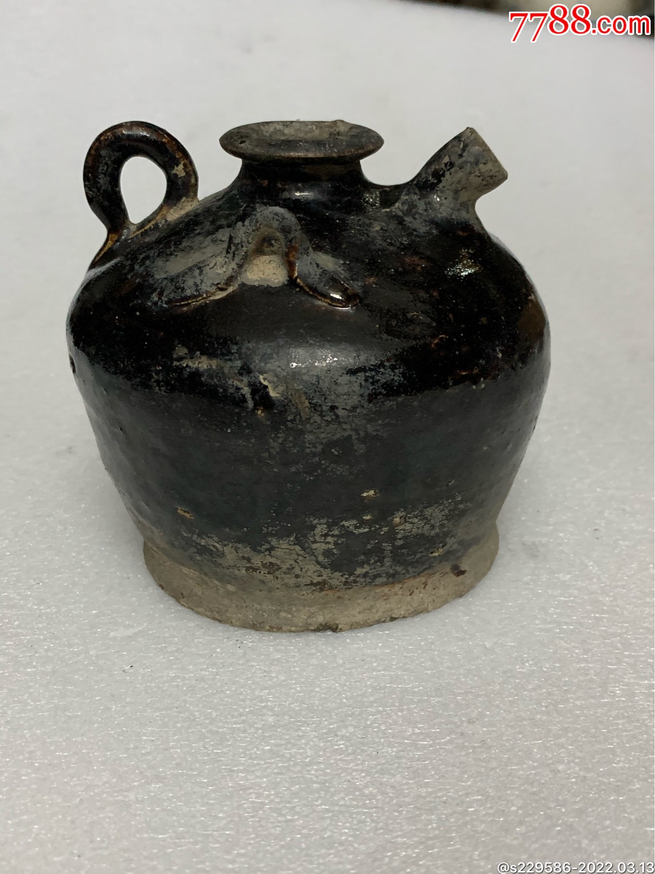民国黑釉酒壶