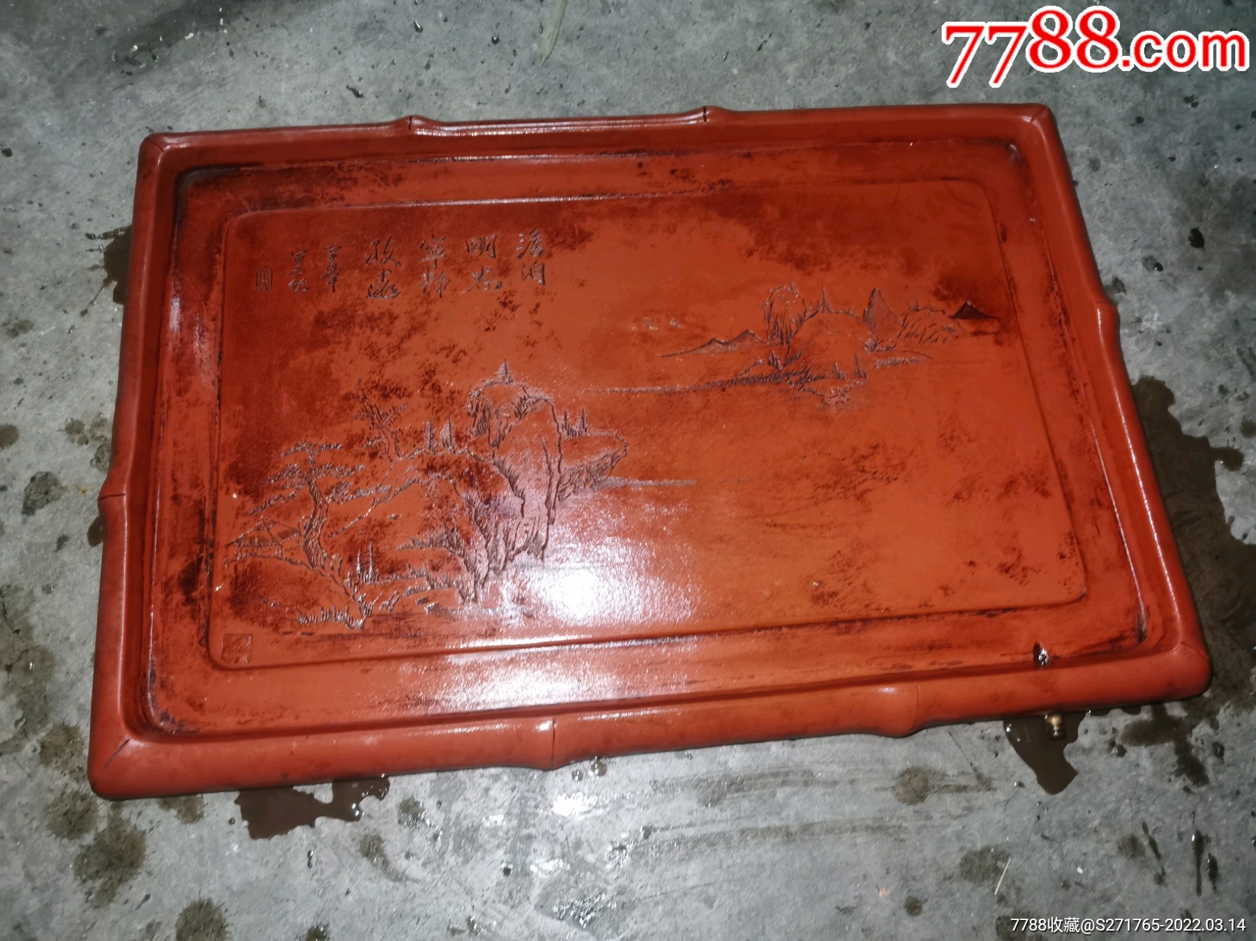 名家老紫砂大茶盘雕刻精细包浆一流料子很舒服_价格298元_第1张