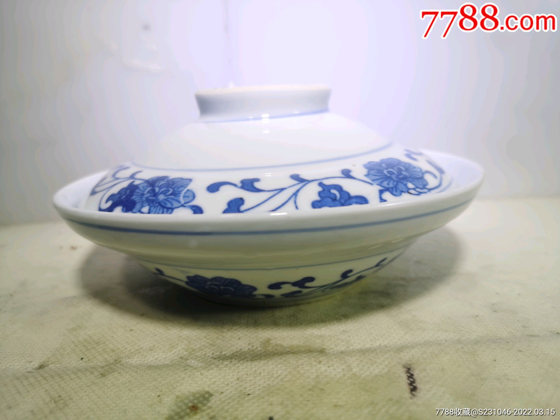 70年代人民瓷厂青花芙蓉合器