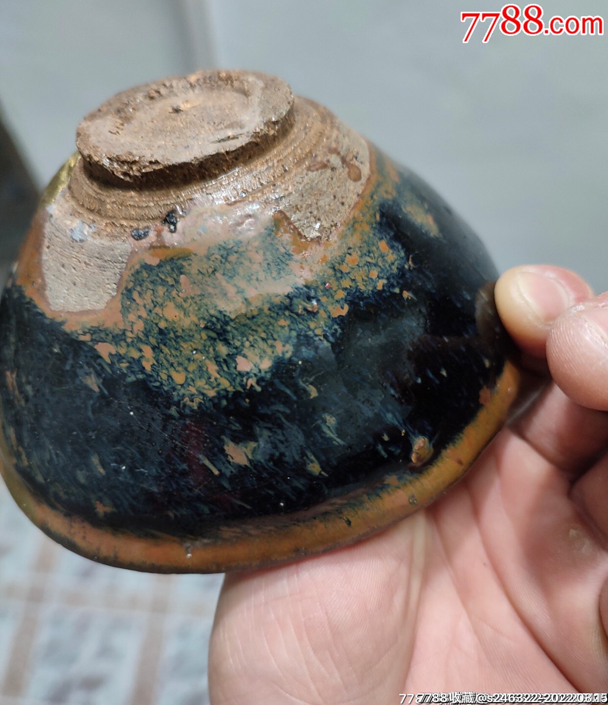 福清窑瓷器茶盏酒碗带金缮如图标本器