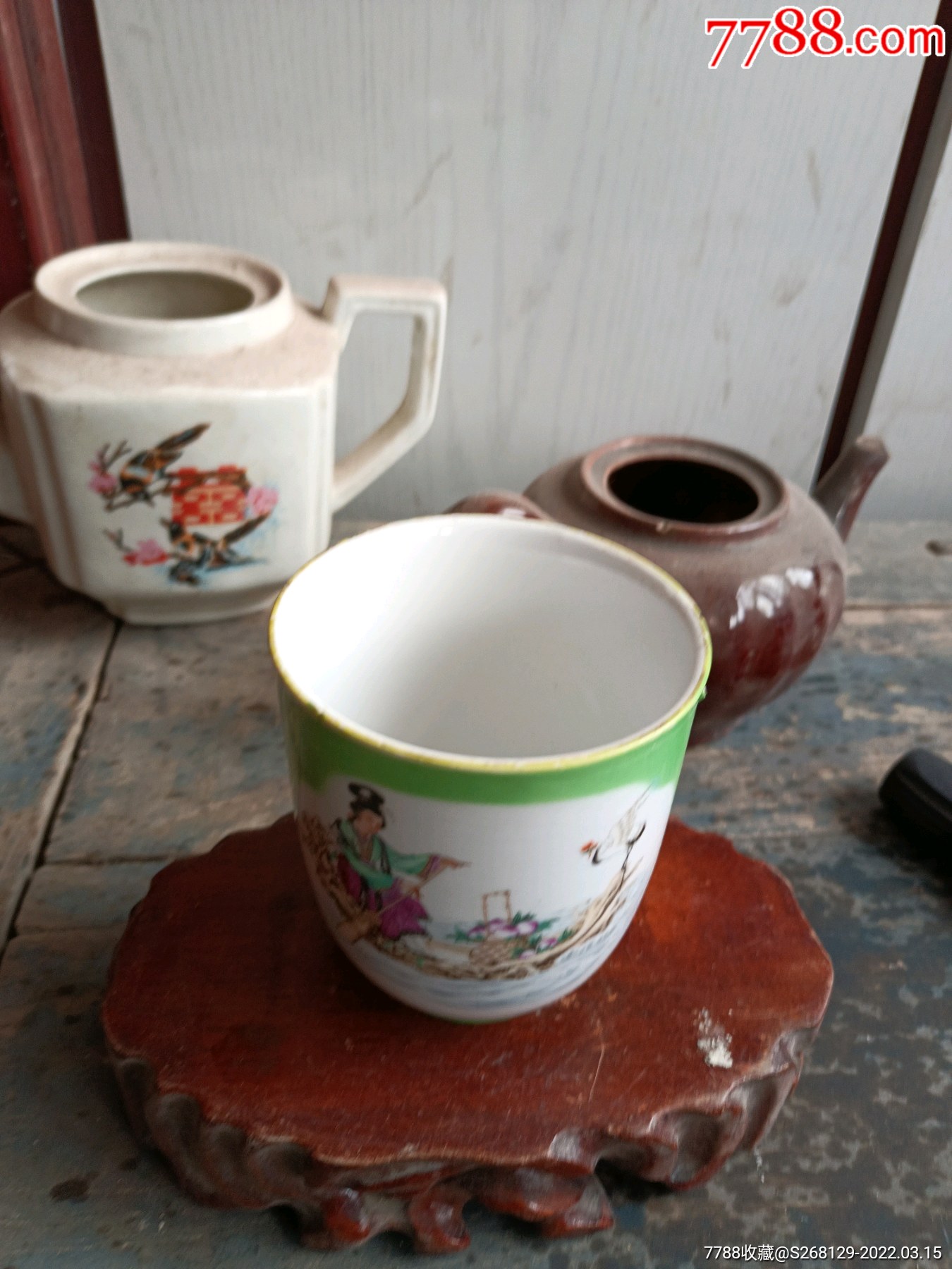 怀旧早期老唐山瓷美女茶杯