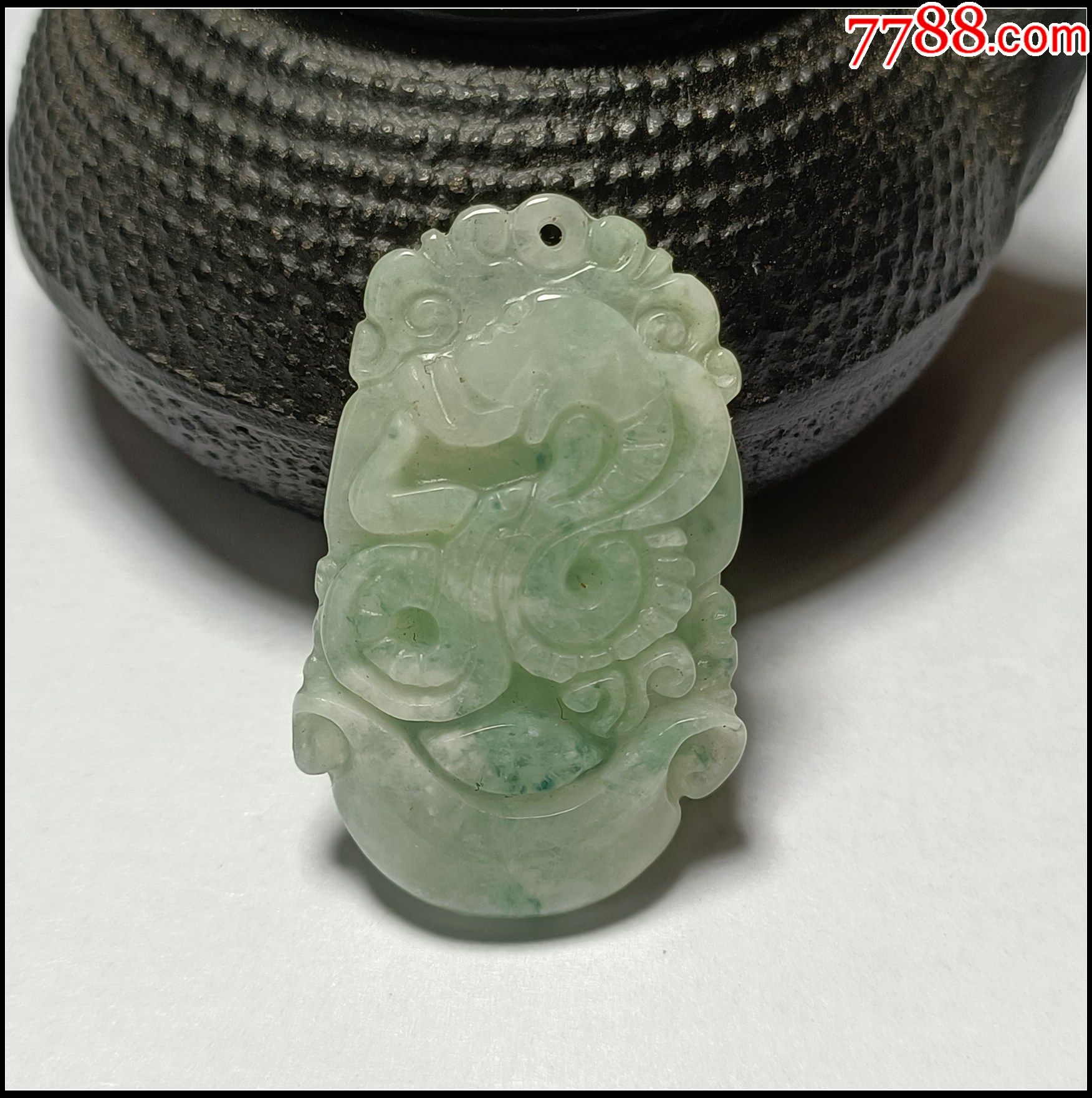 天然缅甸a货翡翠生肖蛇吊坠-价格:58元-au29559413-翡翠/缅甸玉 -加价