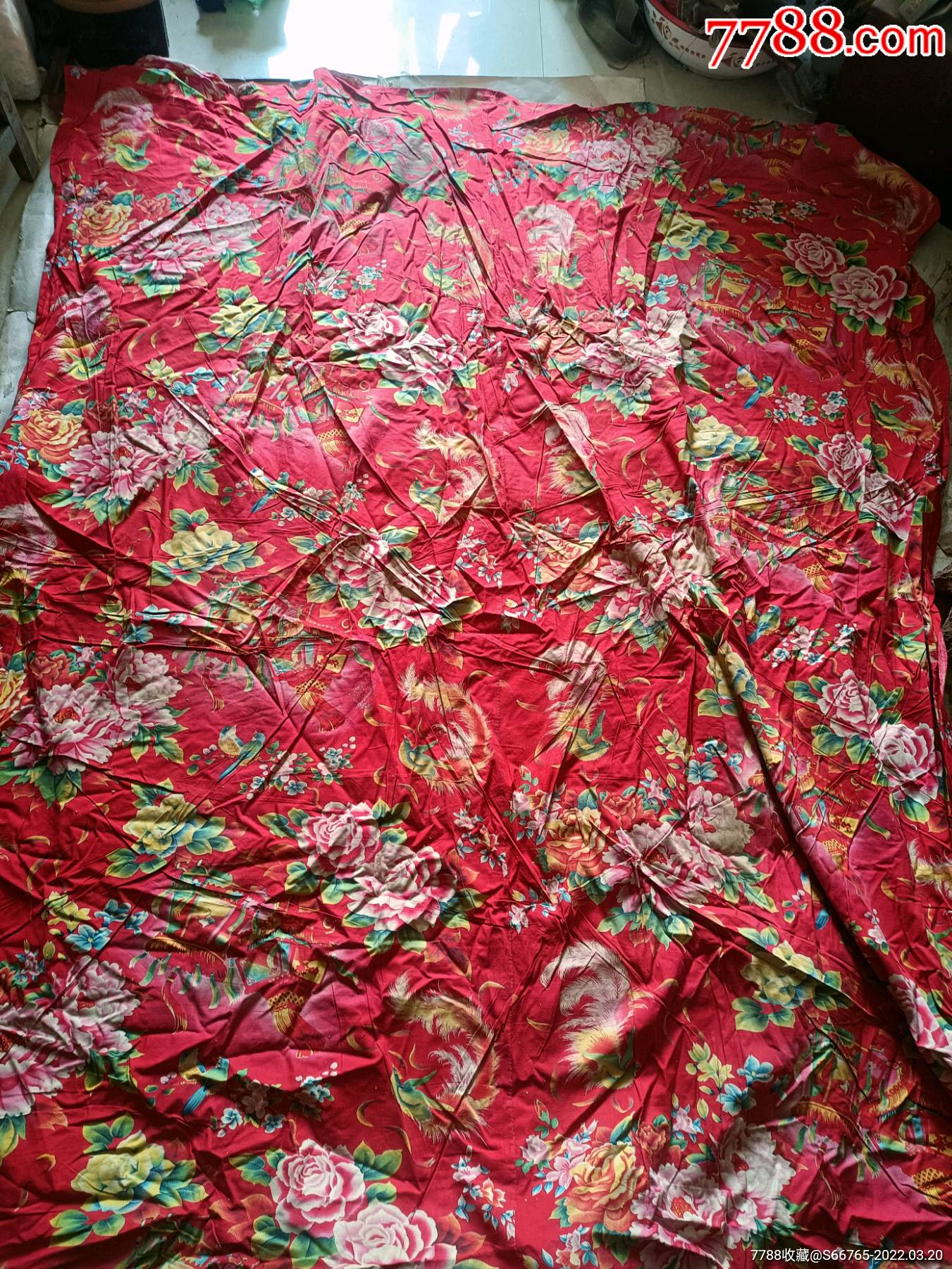 怀旧50年代老雉鸡花卉大被面