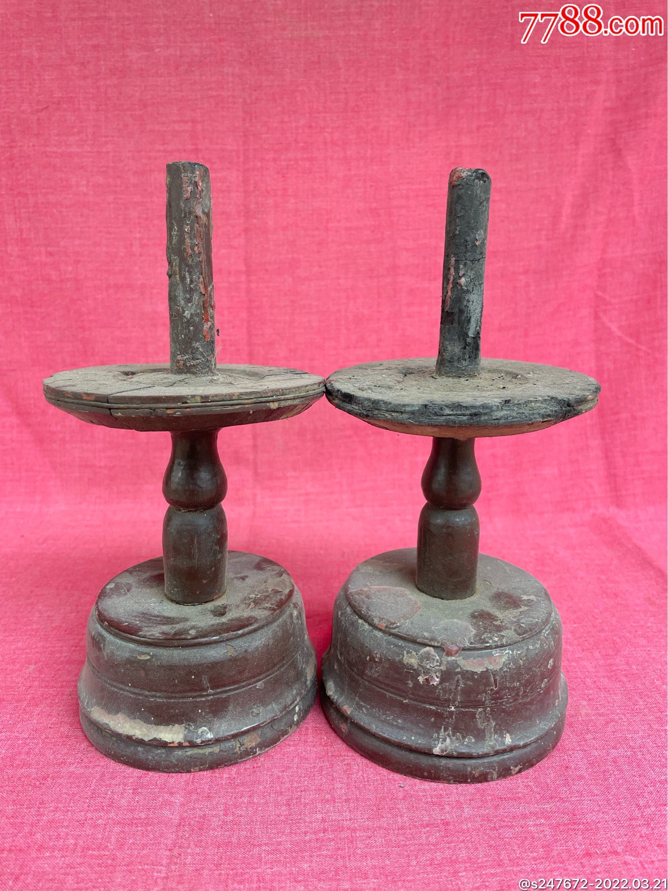 木蜡台一对