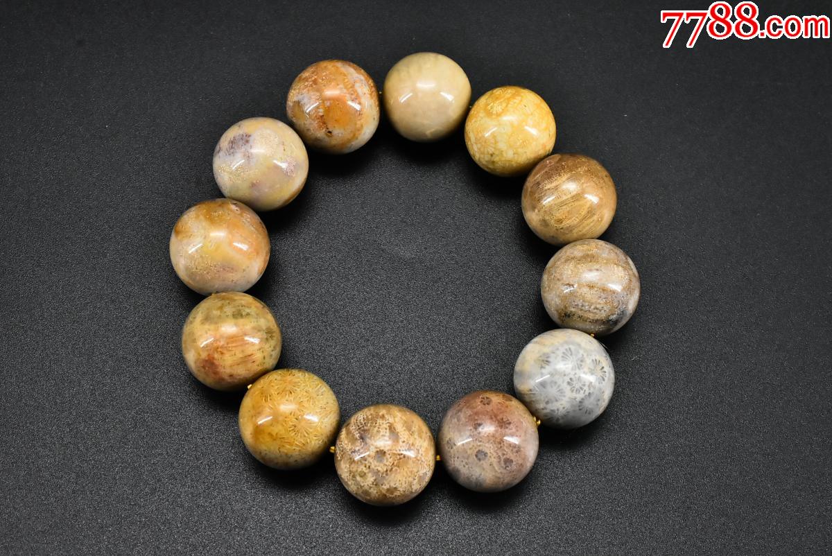 pa1681大珠天然透光菊花石手串一个全新手串周长约24cm