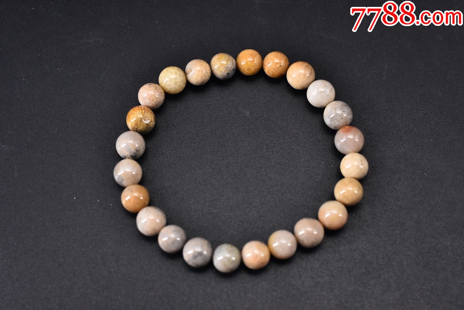 v4790天然透光菊花石手串一条单颗直径09cm手串周长19cm