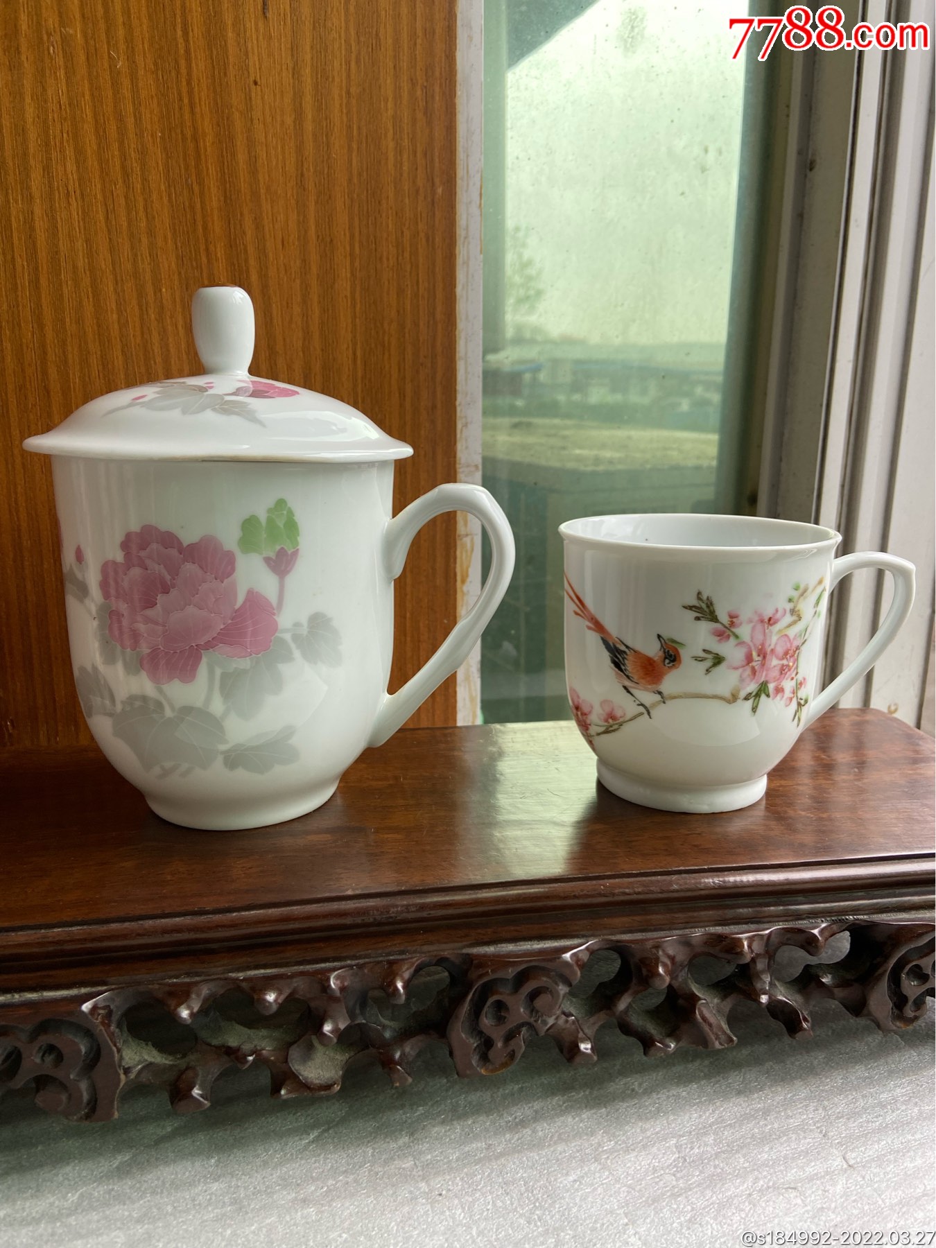 醴陵釉下彩牡丹茶杯