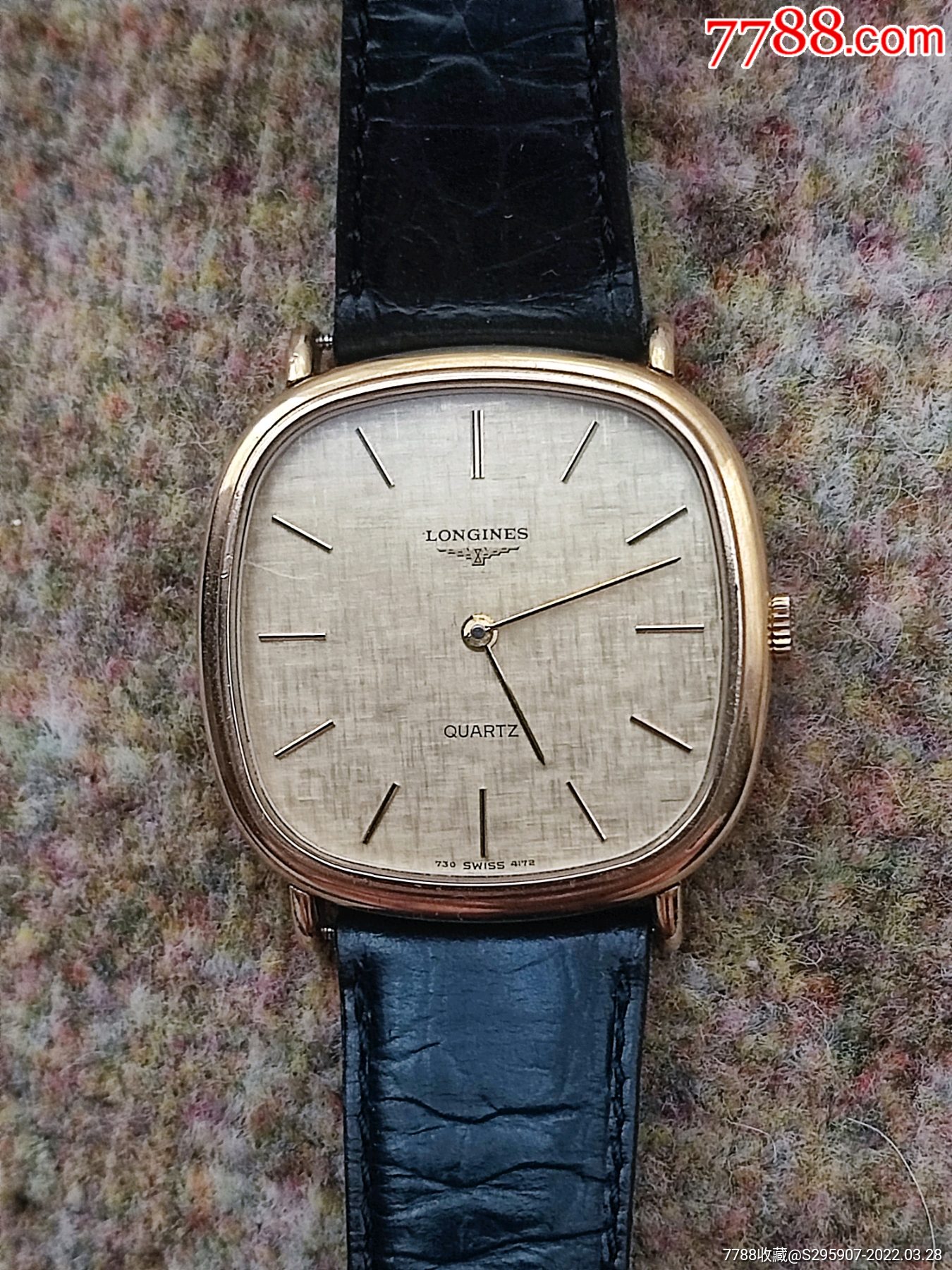 原装浪琴镀金石英表