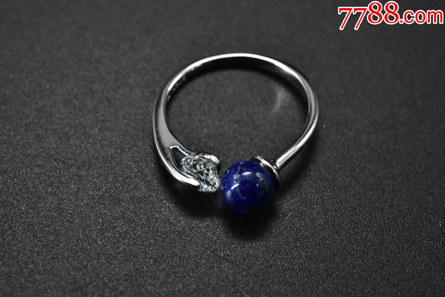 (v7107)《青金石饰品》戒指1枚纯天然青金石无染色产于阿富汗_价格45