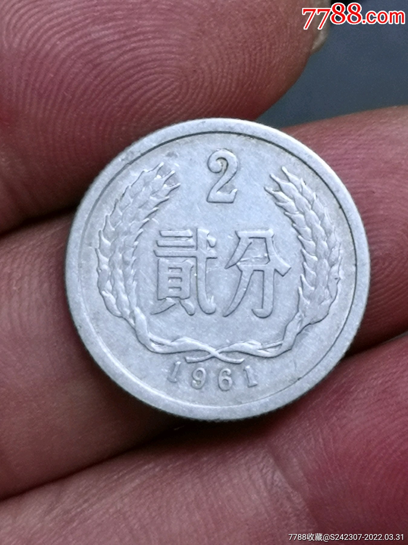 希少年份1961年二分原未光品1枚