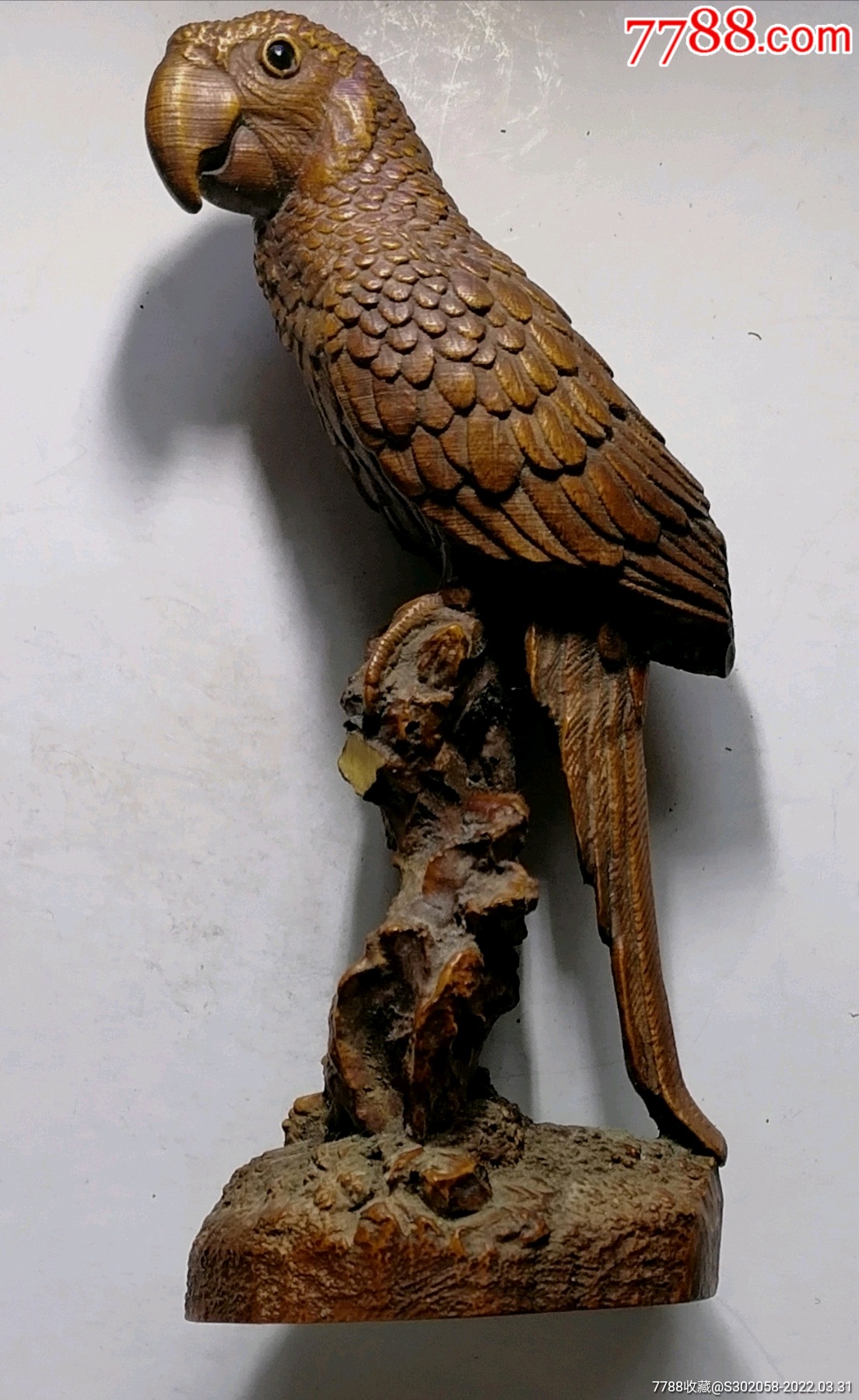 黄杨木鹦鹉极美品_木雕摆件_品牌图片_收藏价格_7788闹钟收藏