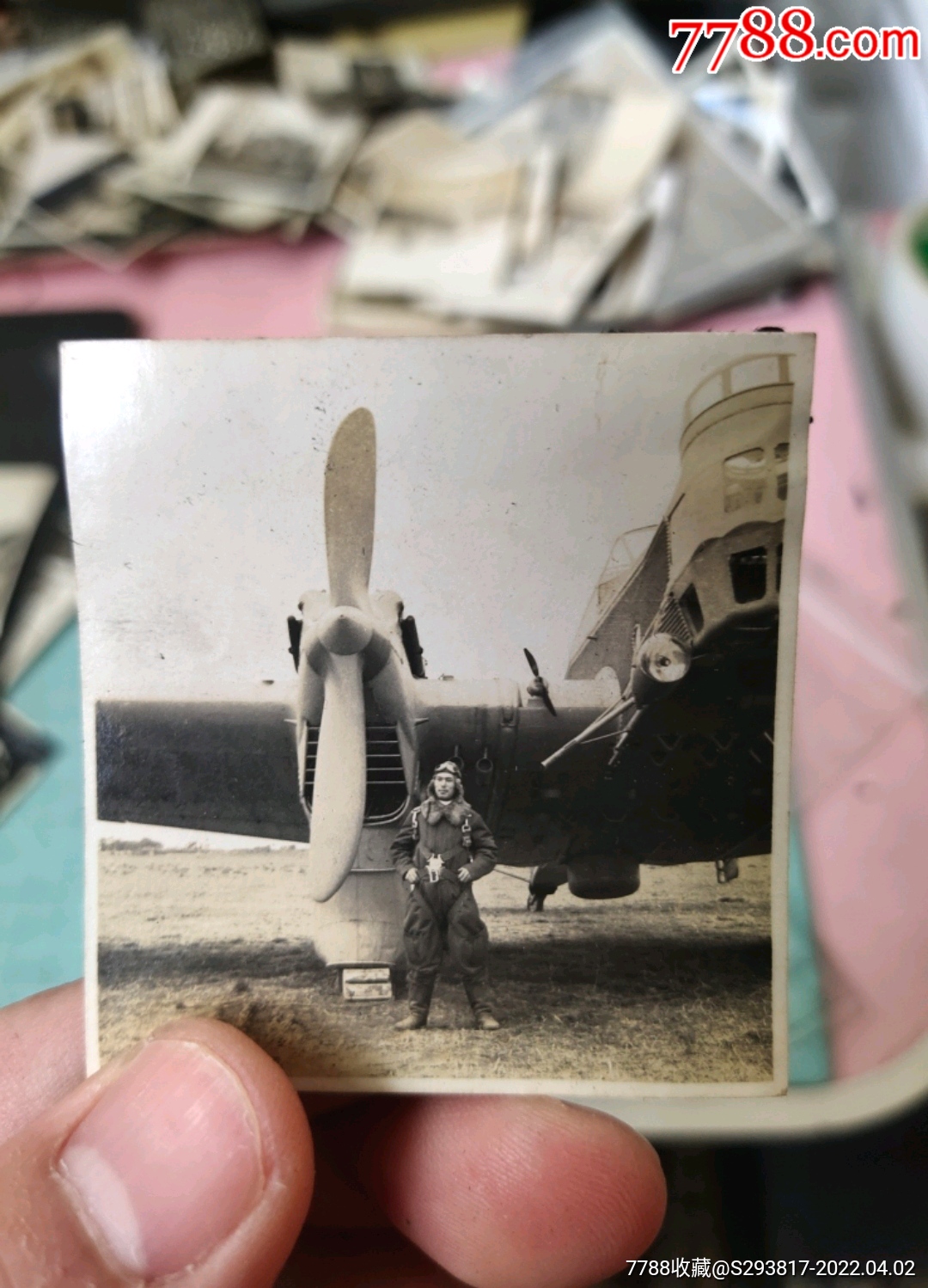 侵华日军陆航空兵93式重型轰炸机银盐老照片一张66厘米