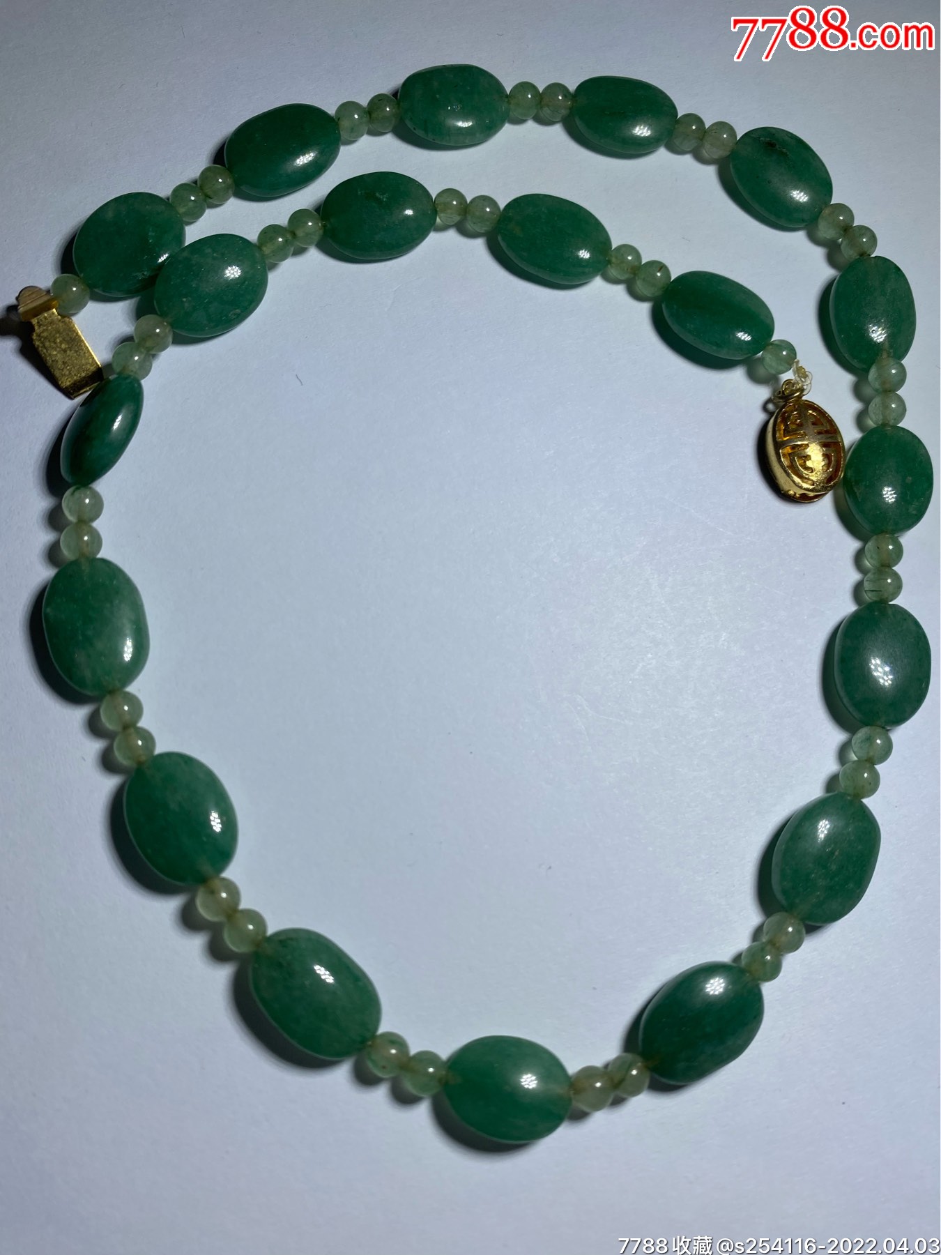日本回流天然翡翠项链长42cm翡翠珠1013mm重24克特价980包邮ak98