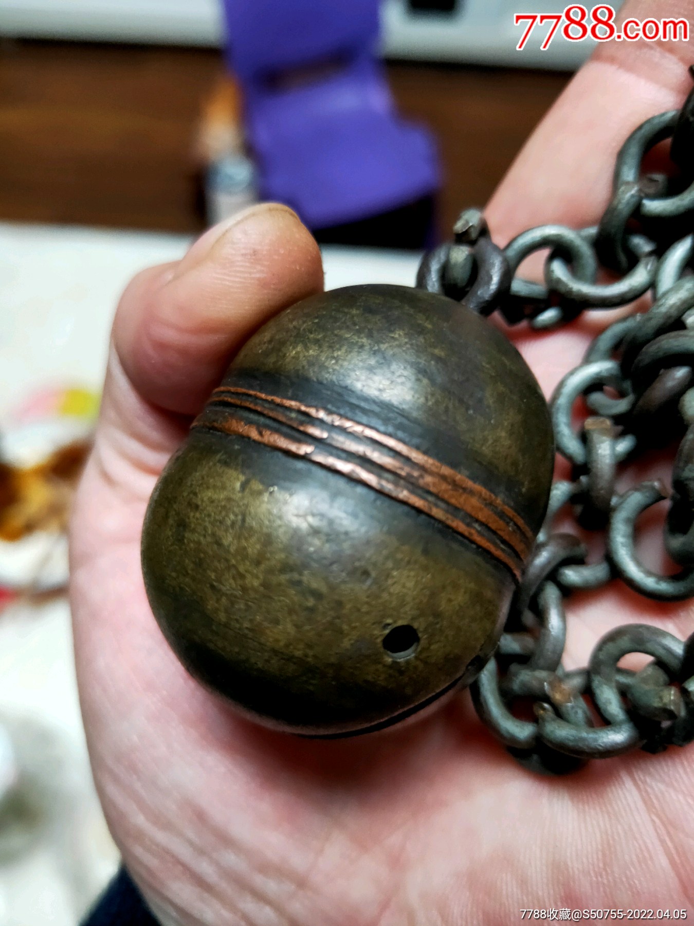 清代铜铃铛链子是铁的鹰铃老鹰脖子上的