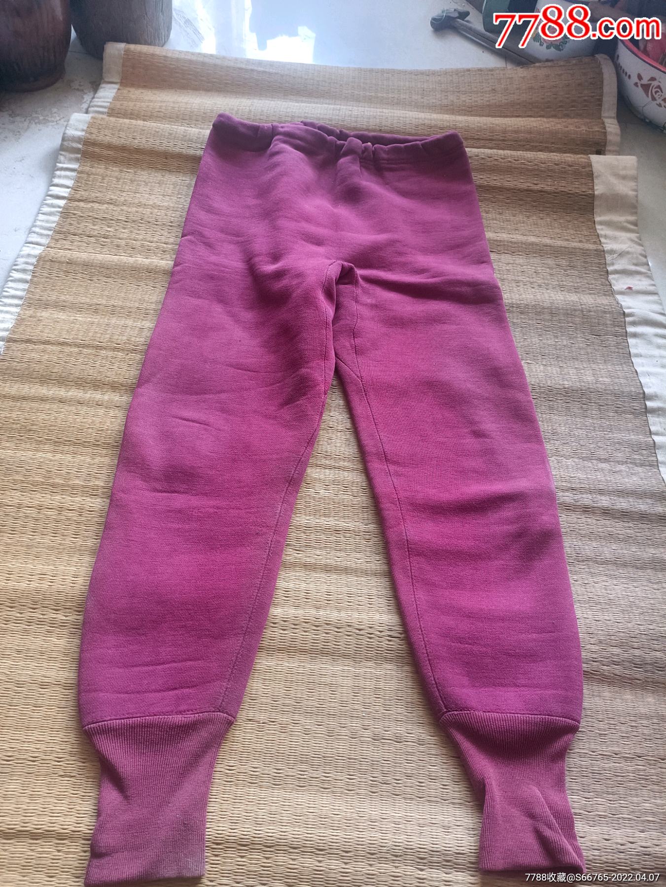 怀旧老式枣红绒裤
