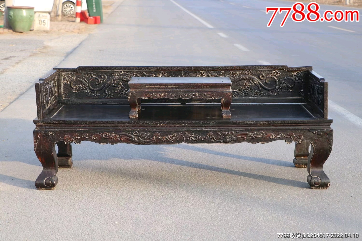 民国时期花梨木罗汉床一套完整无缺品相如图尺寸20110048公分小桌尺寸