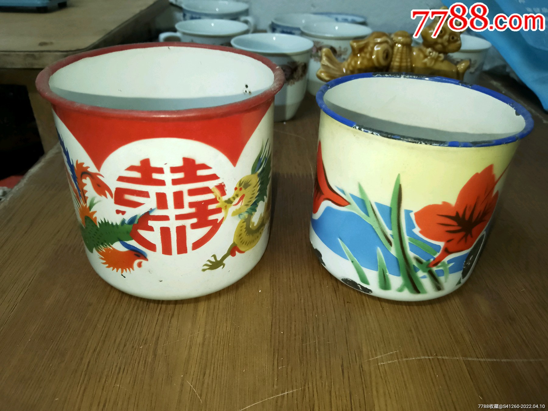 七八十年代大茶缸两个