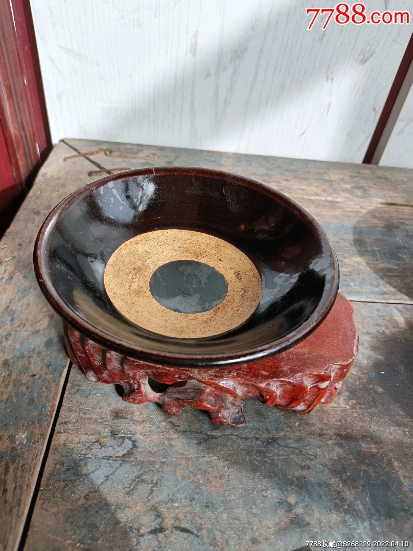 怀旧民国老窑酱釉碗