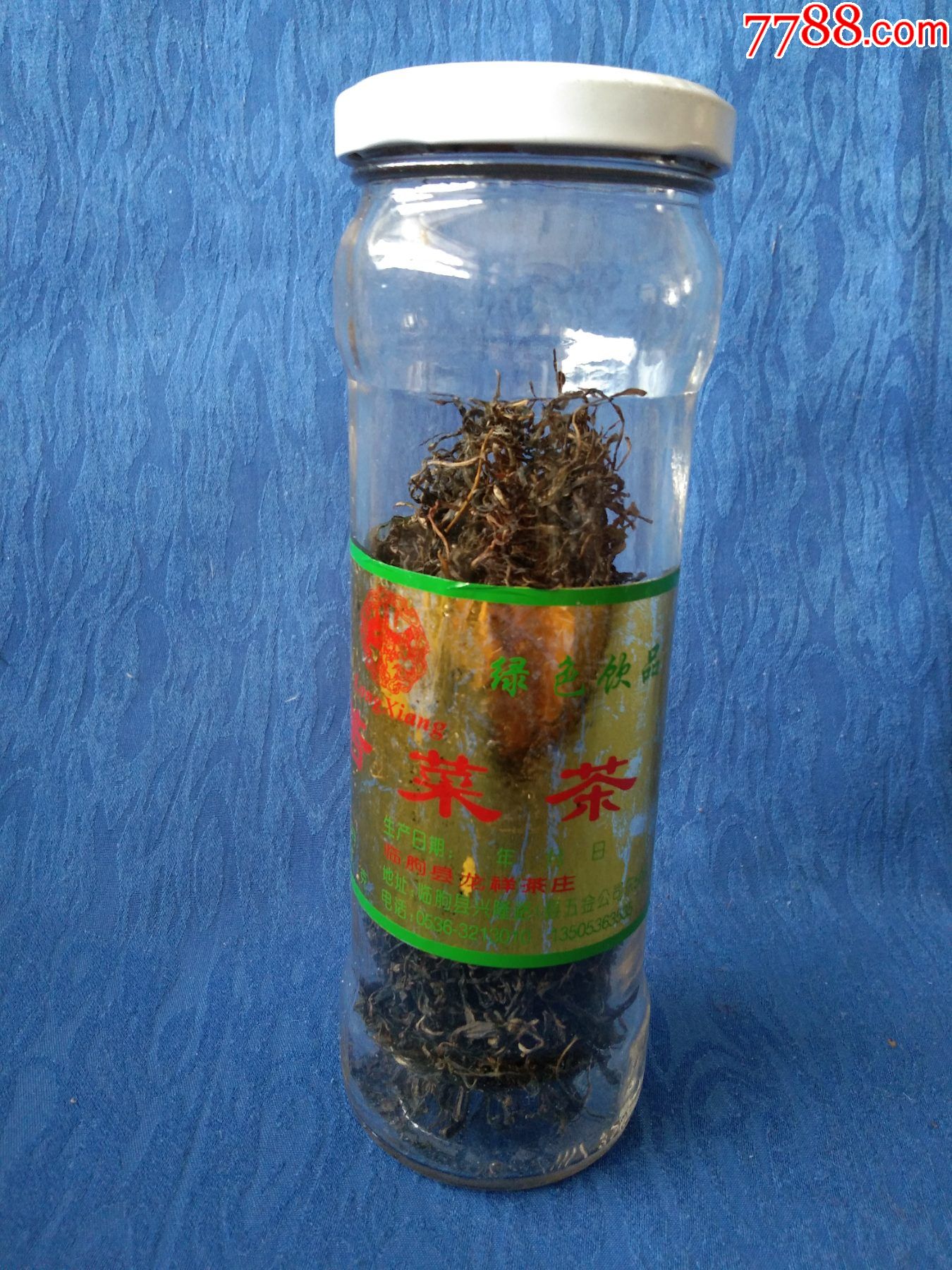 玻璃瓶苦菜茶临朐县龙翔茶庄2002年生产仅供收藏