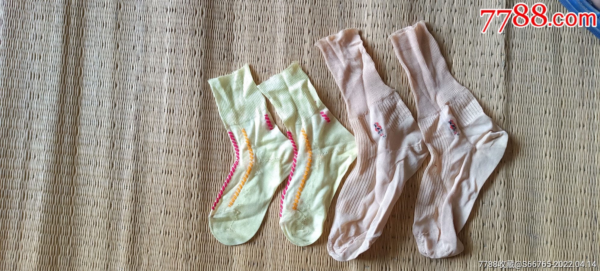怀旧没穿过好品老式儿童勾花丝袜2双-袜子-7788宣纸