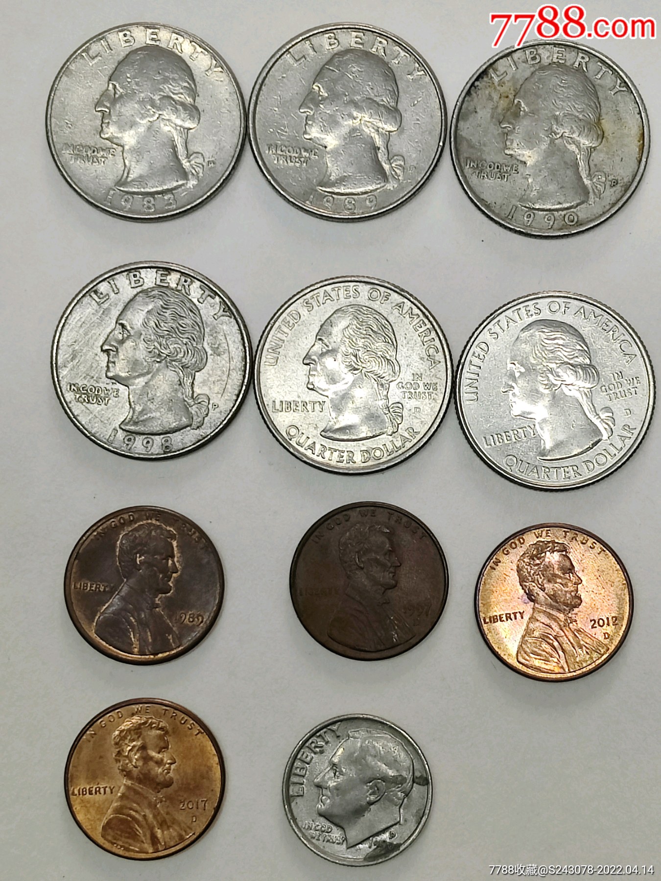 美国硬币11枚