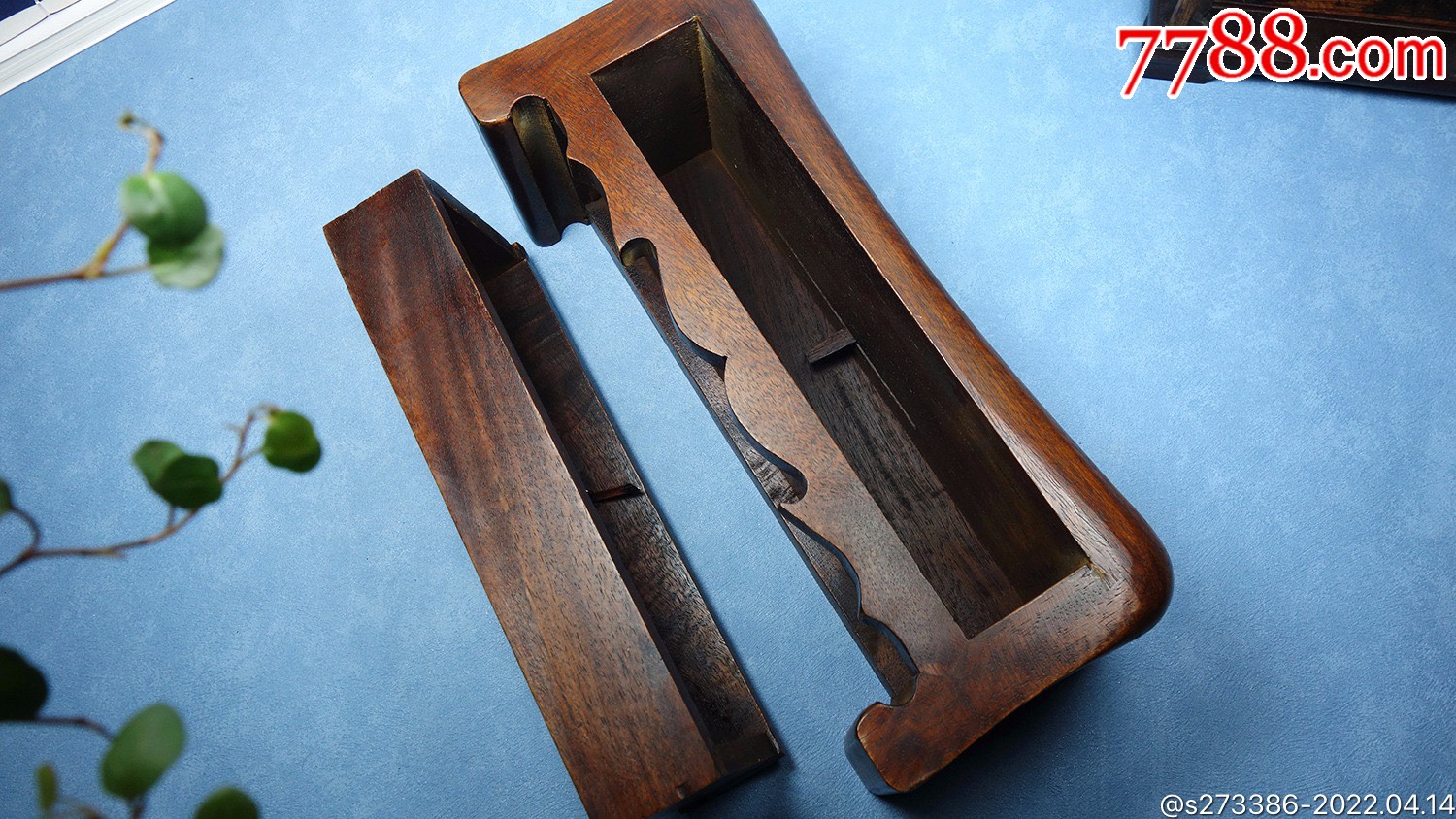 旧藏花梨木镶嵌贝壳机关抽屉枕头尺寸长26cm宽85cm高1