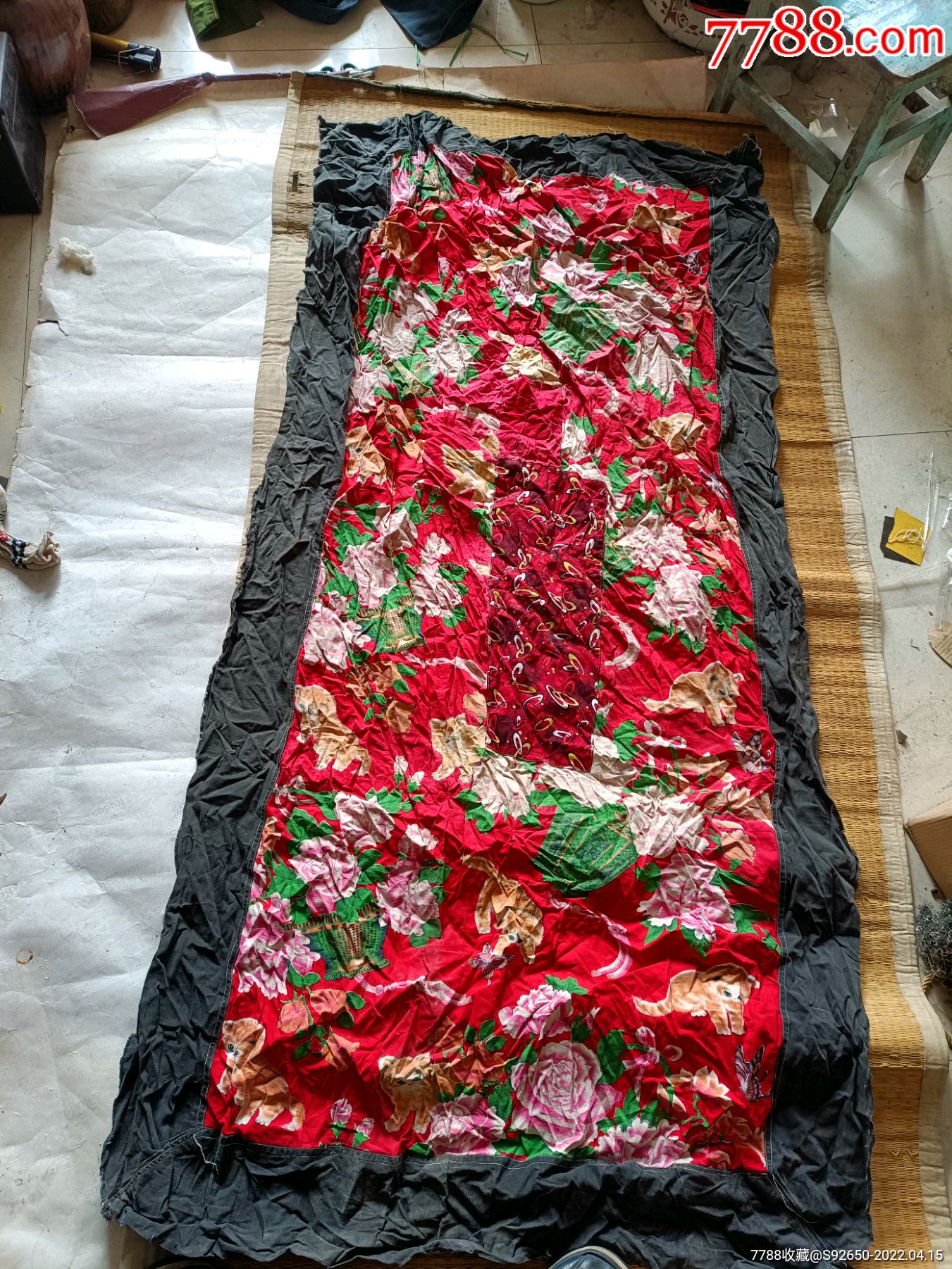 怀旧老花卉猫咪纯棉褥面-床单/被套-7788商城__七七八八商品交易平台