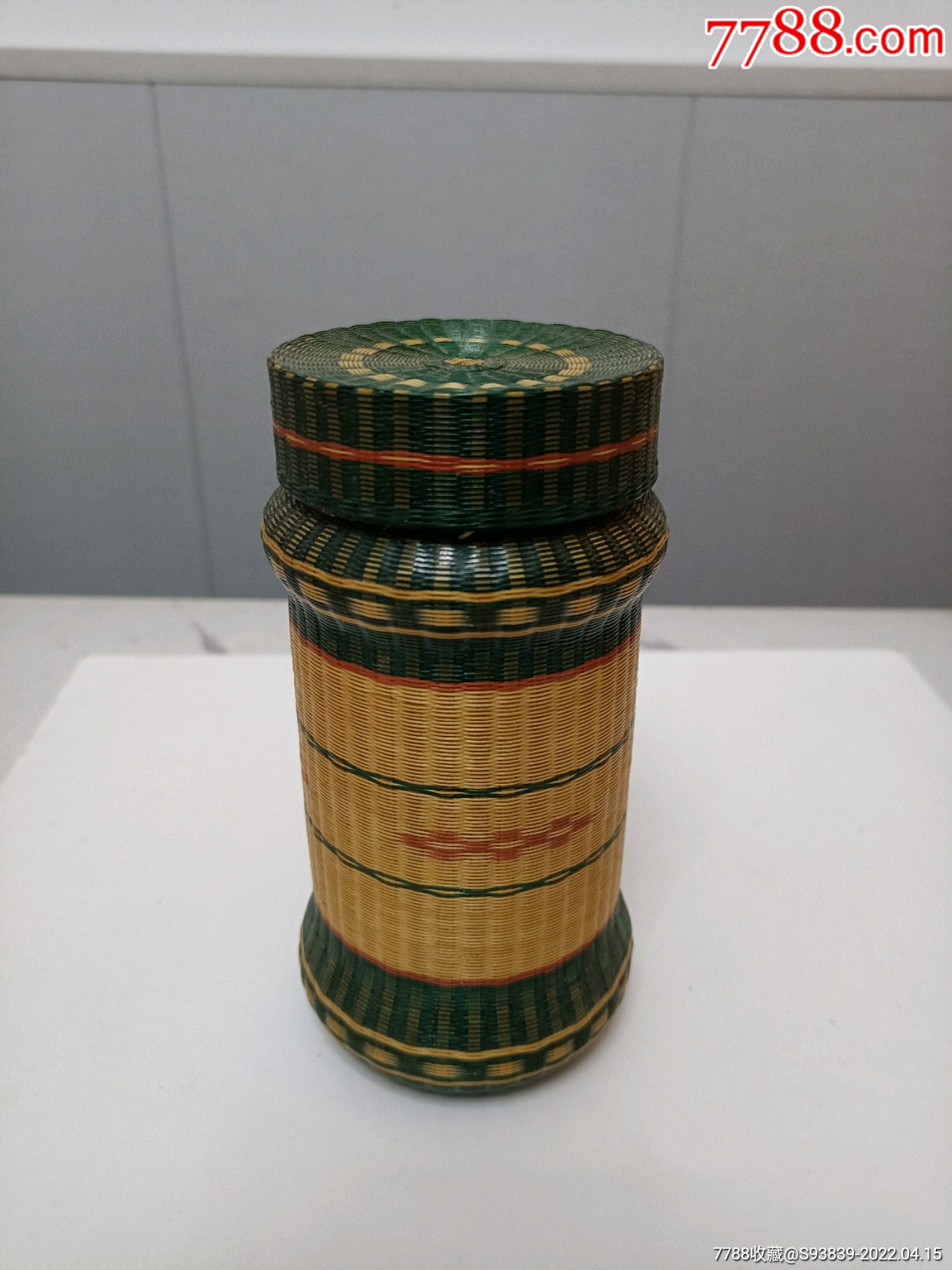精美竹编茶叶罐一件完美品相