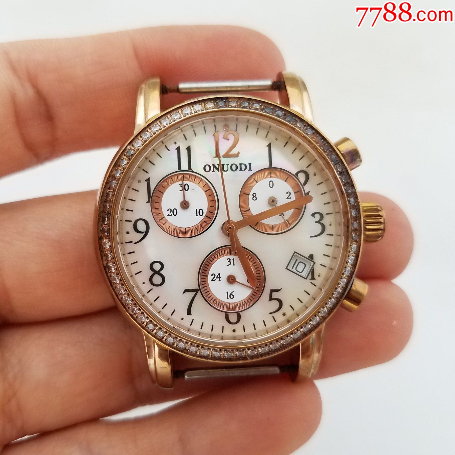 onuodi电子计时女表【搭载瑞士进口机芯】【漂亮贝壳面3眼表盘】_手表