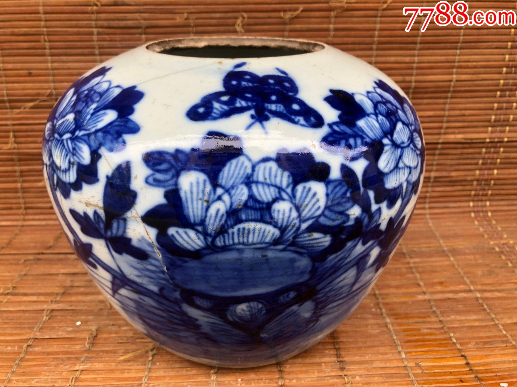 清代青花西瓜罐