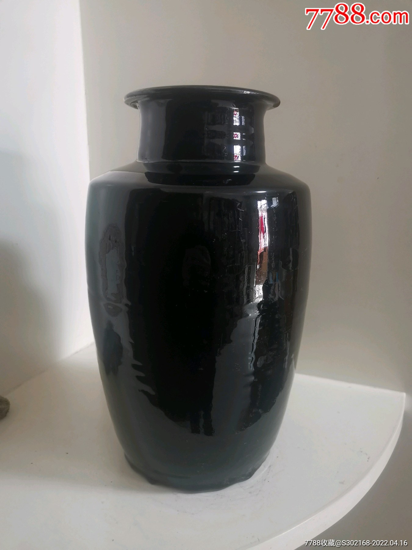 缩小更多"黑瓷/天目瓷"商品>>>>99明代磁州窑黑釉罐子一对全品_10品