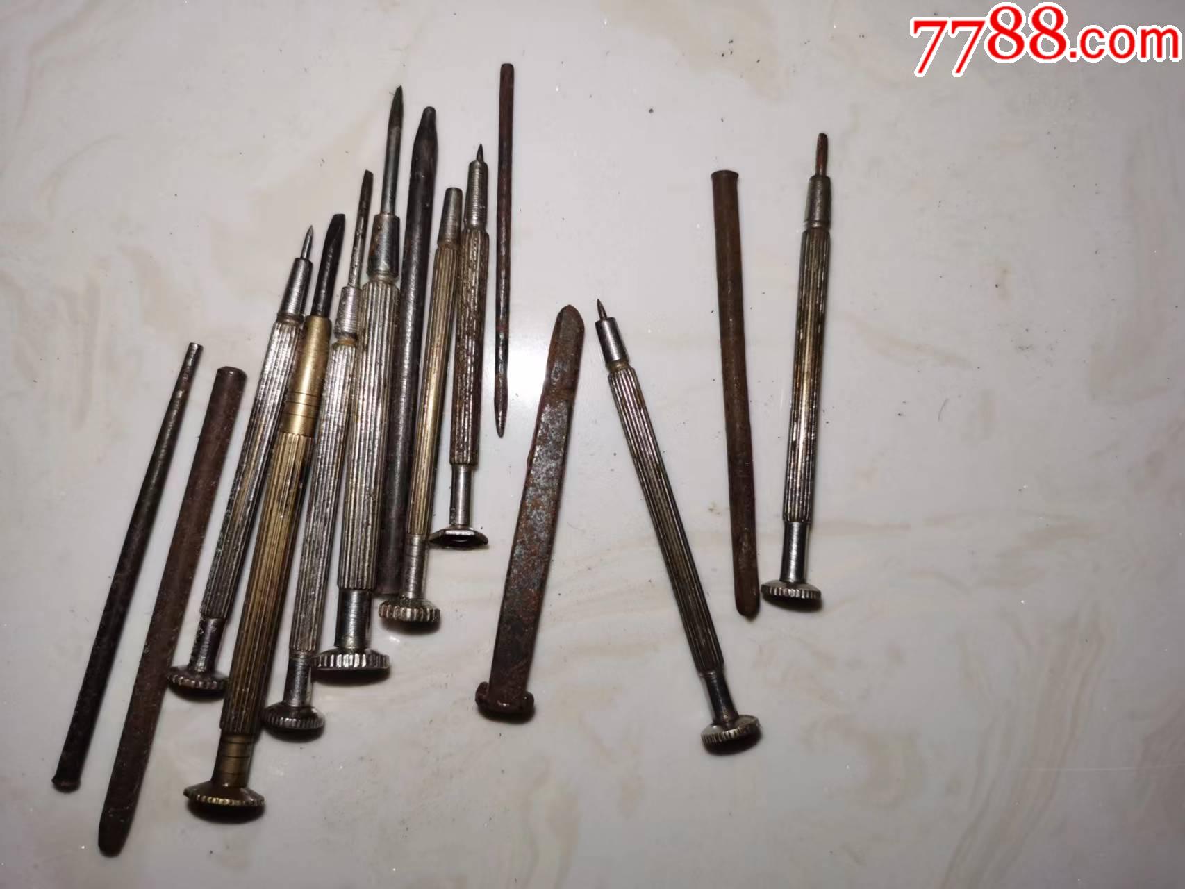 老钟表螺丝刀一堆-价格:1元-au29846655-修表工具 -加价-7788收藏