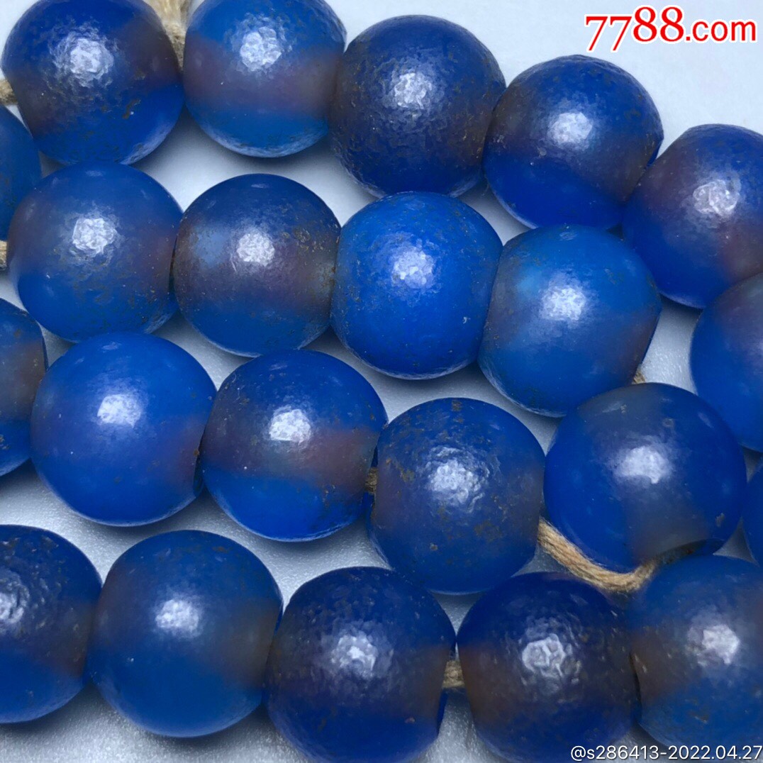 乡下偶遇老者珍藏蓝玛瑙手串尺寸12毫米23颗蓝玛瑙代表着月亮