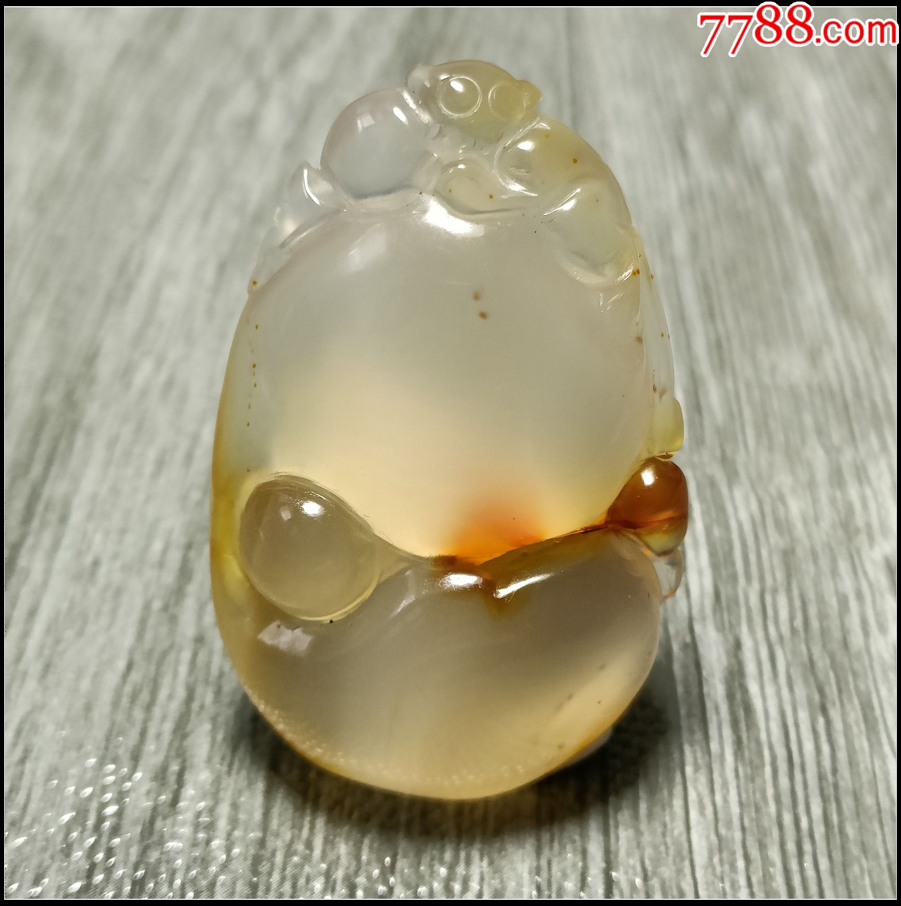 放漏1元拍冰种俏色冰彩玉髓福禄寿吊坠