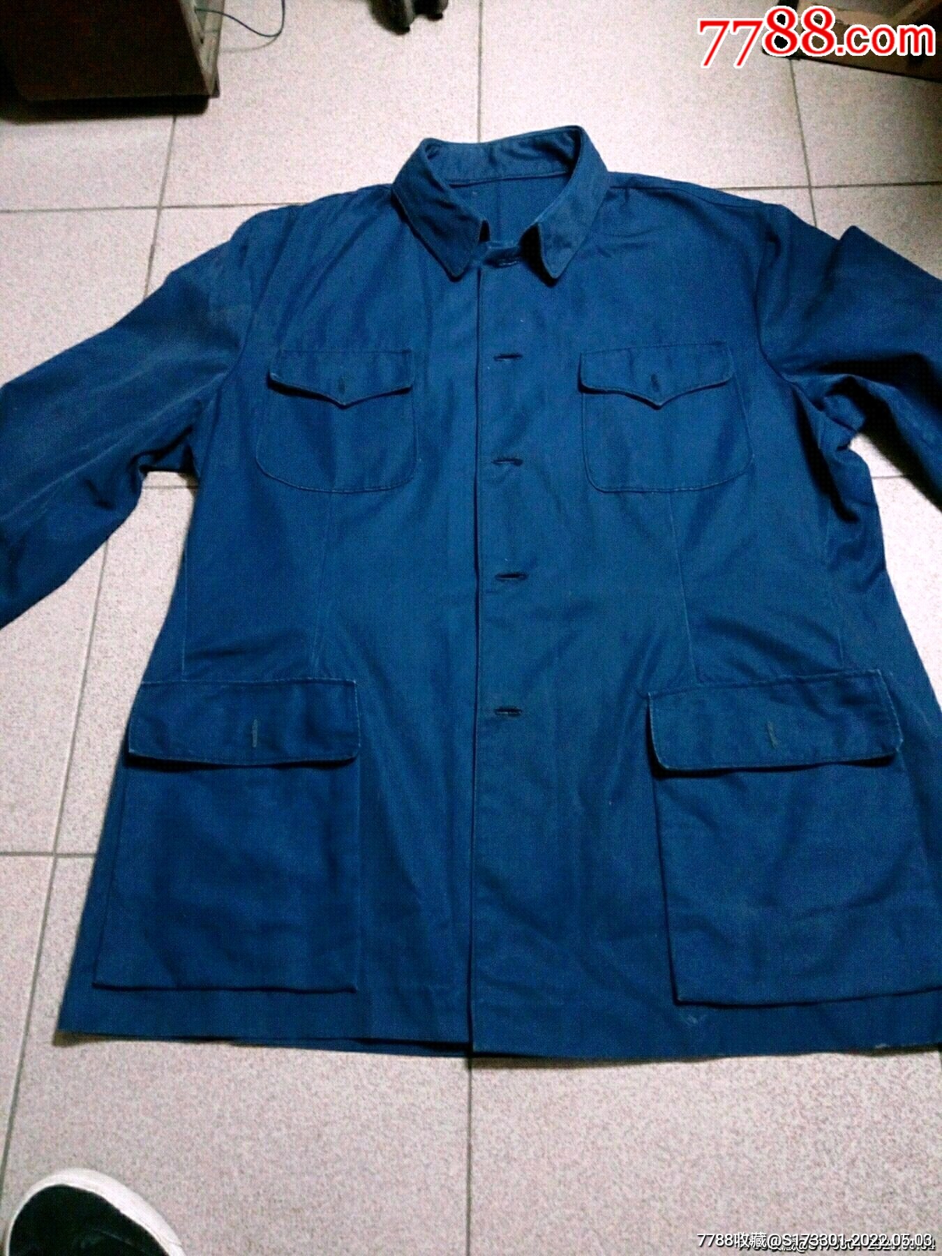 蓝色中山装送一套有机扣子