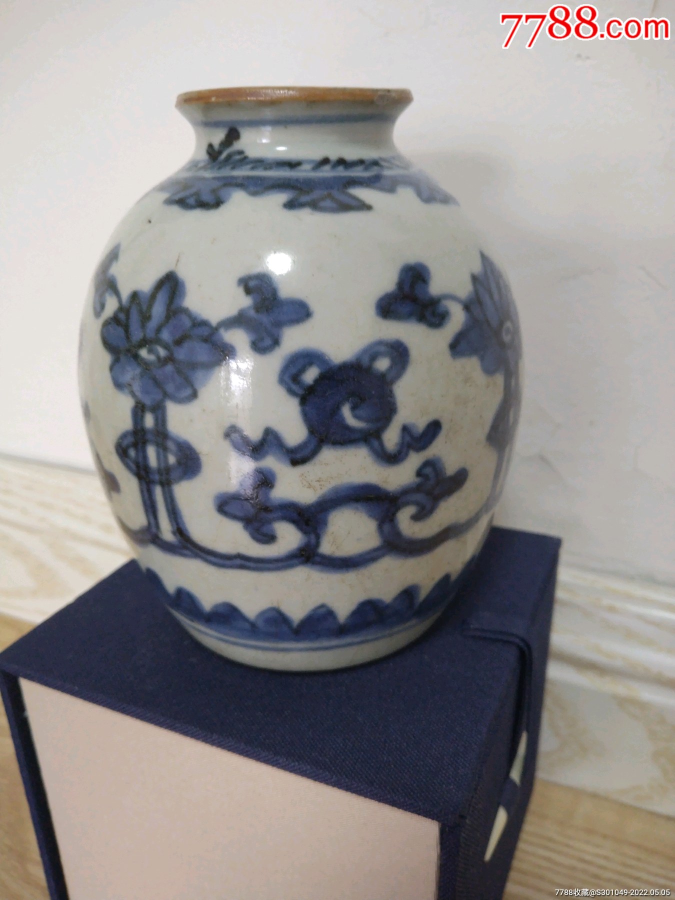 康熙早期青花花卉纹太白尊-价格:1300元-au30029511-青花瓷 -加价