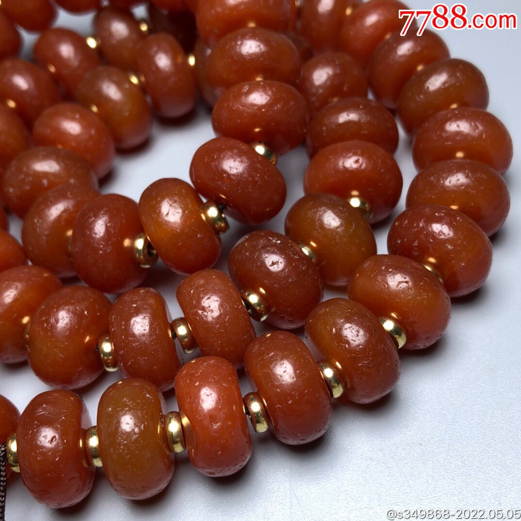 乡下偶遇老者珍藏红玛瑙佛珠项链尺寸:13*7毫米*54颗红玛瑙据说-价格