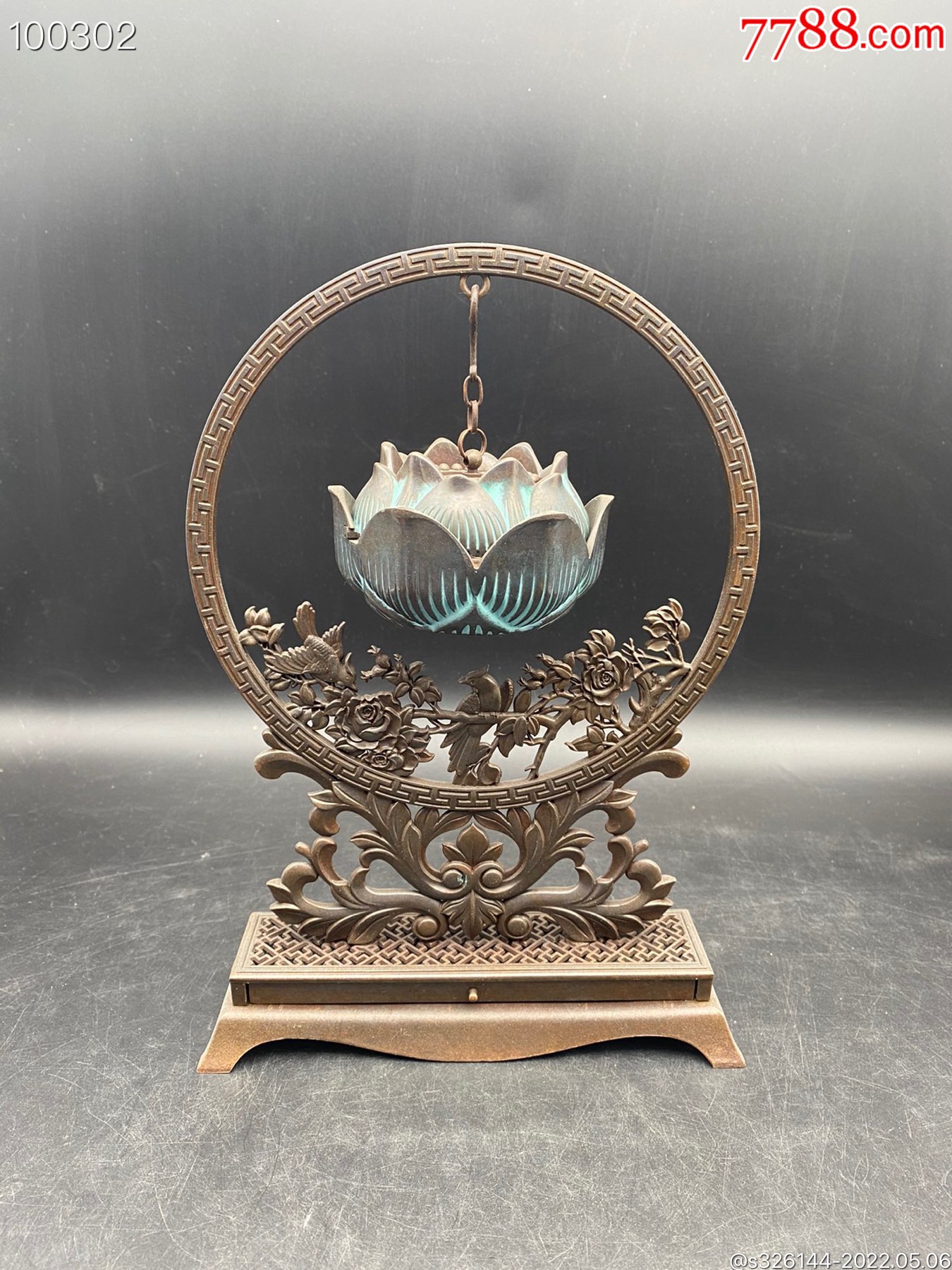 精工精铜打造莲花悬挂吊炉倒流香炉摆件_价格148元【亿聚祥民俗老物件