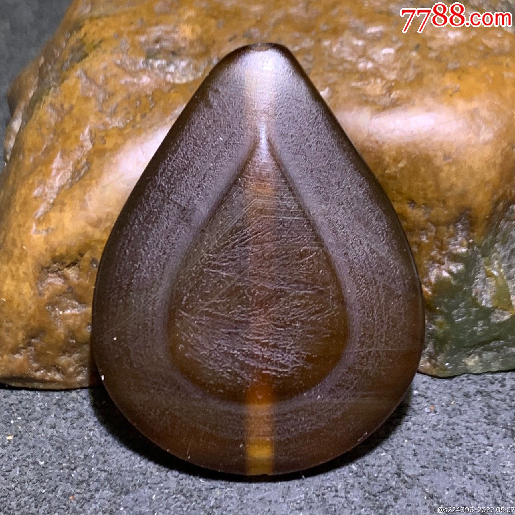 精美高玉化风化纹缠丝玛瑙水滴形吊坠背云一个