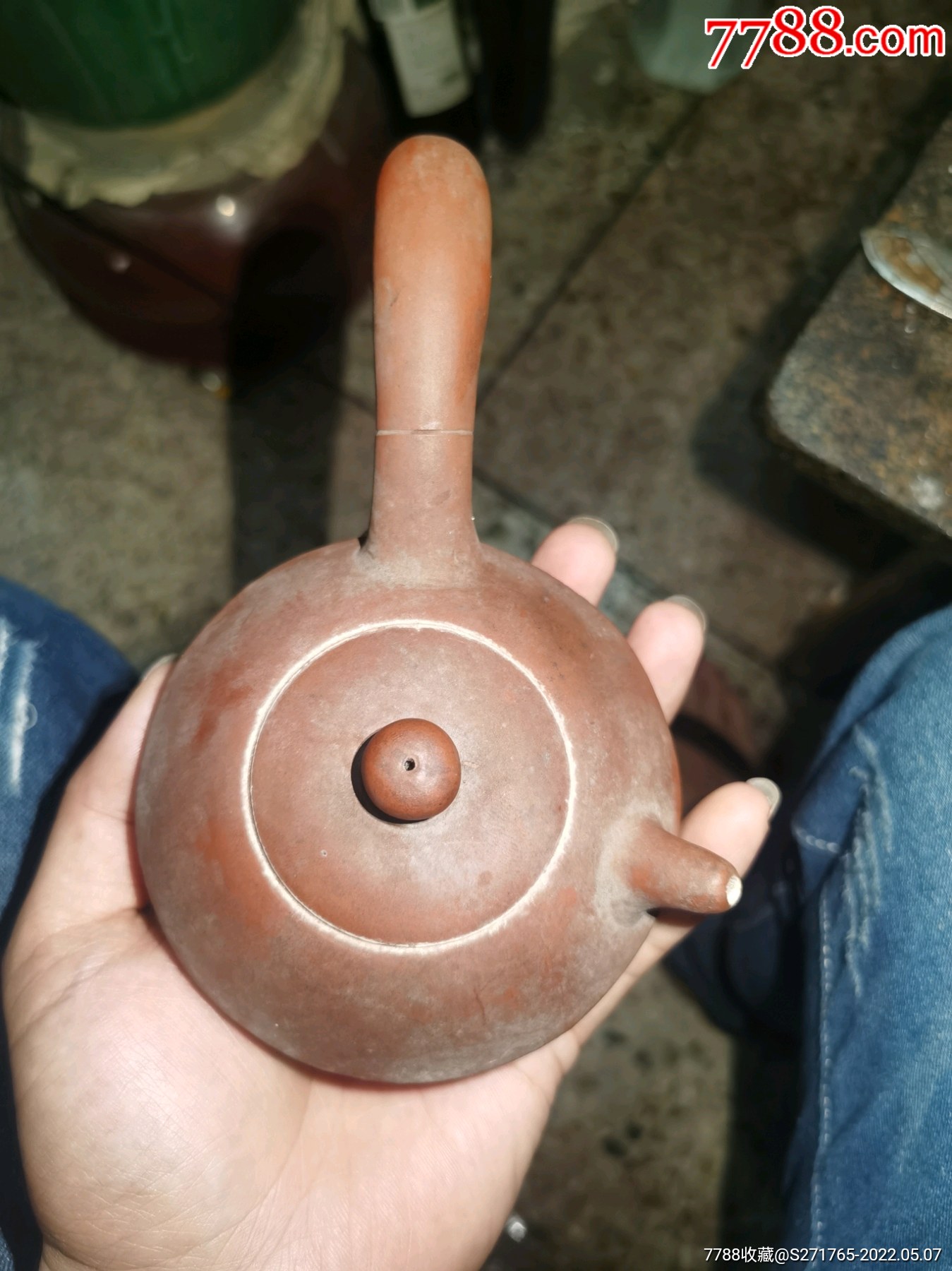 名家老紫砂壶侧把壶