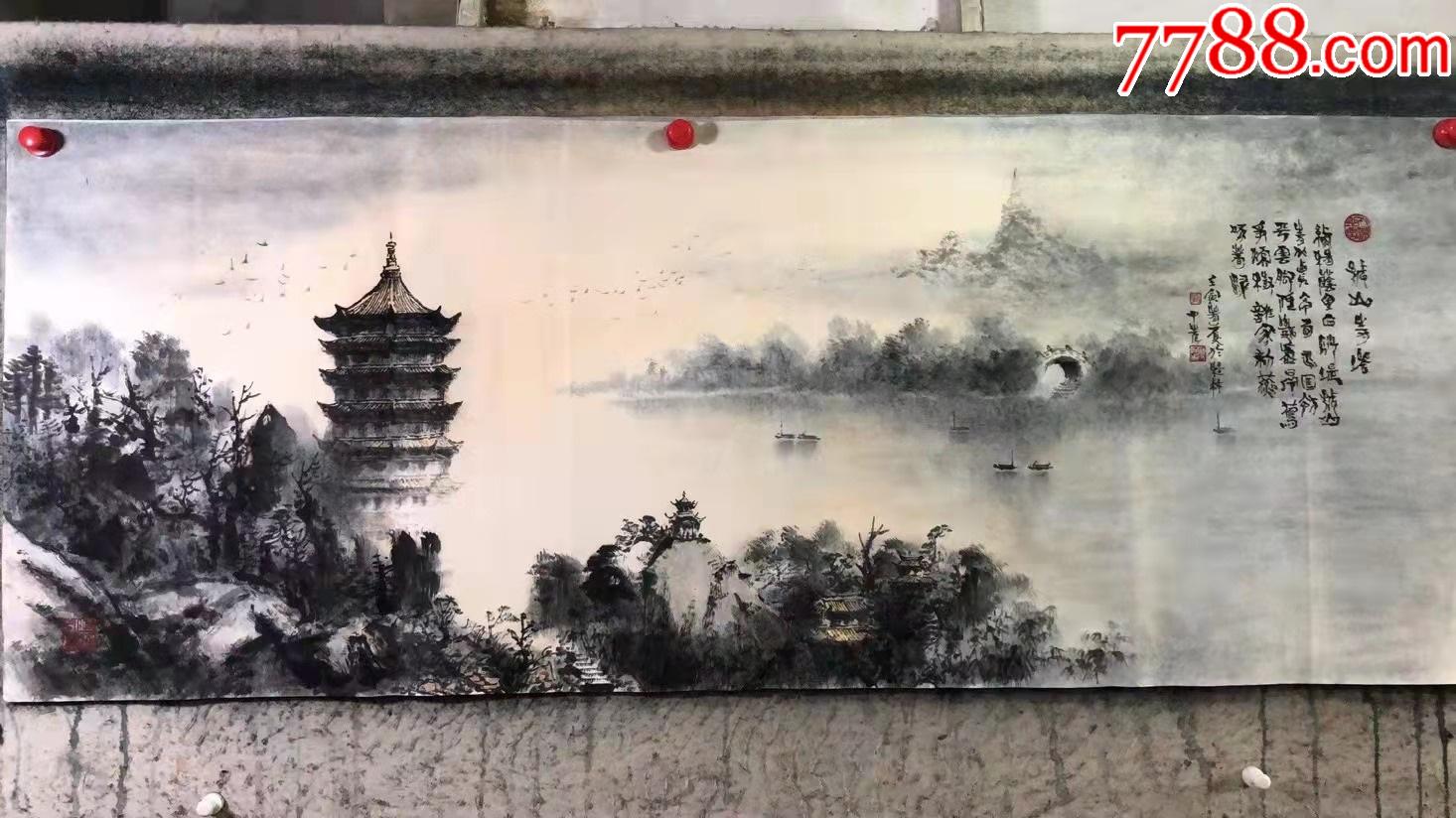 天来堂◆实力派画家庞干先老先生◆小六尺古塔定制-价格:1288元-au