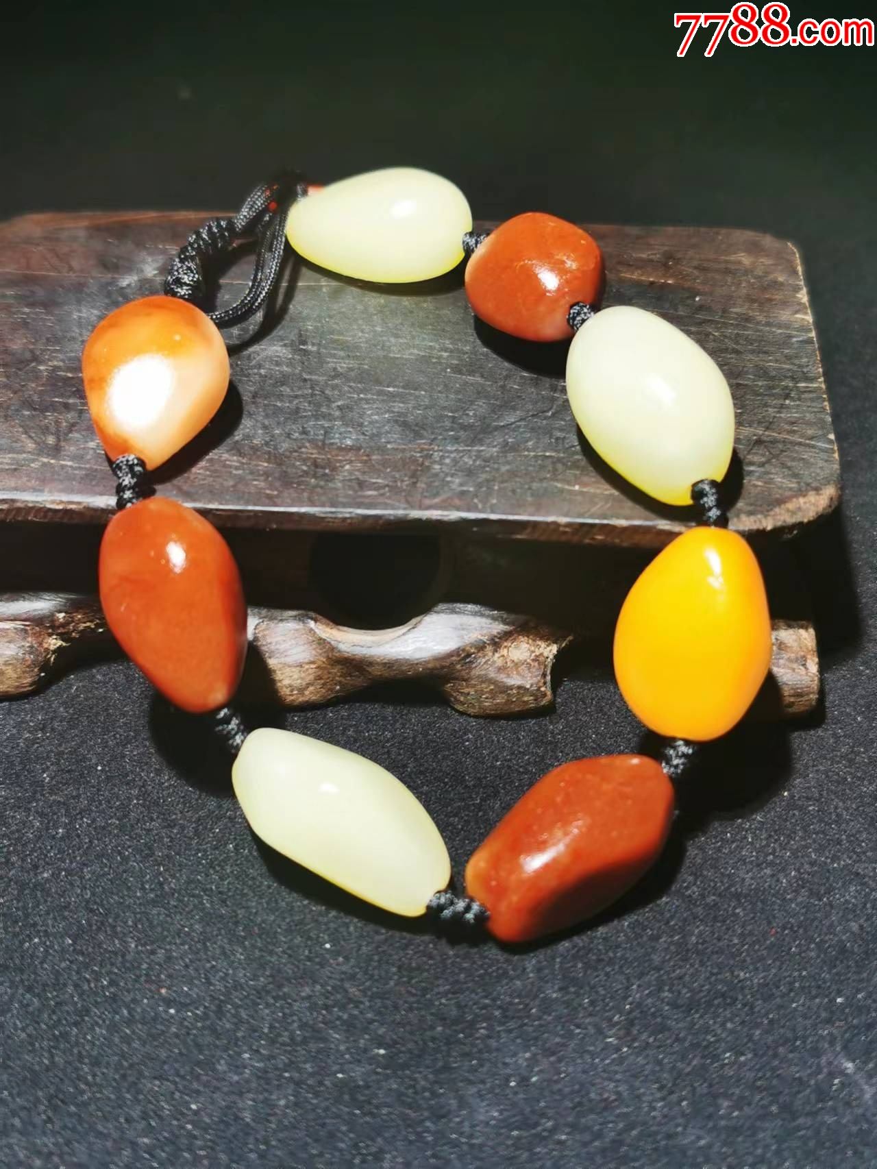 最漂亮的,寿山结晶芙蓉石三彩原石手链,可送女儿,老婆,情人都行-价格: