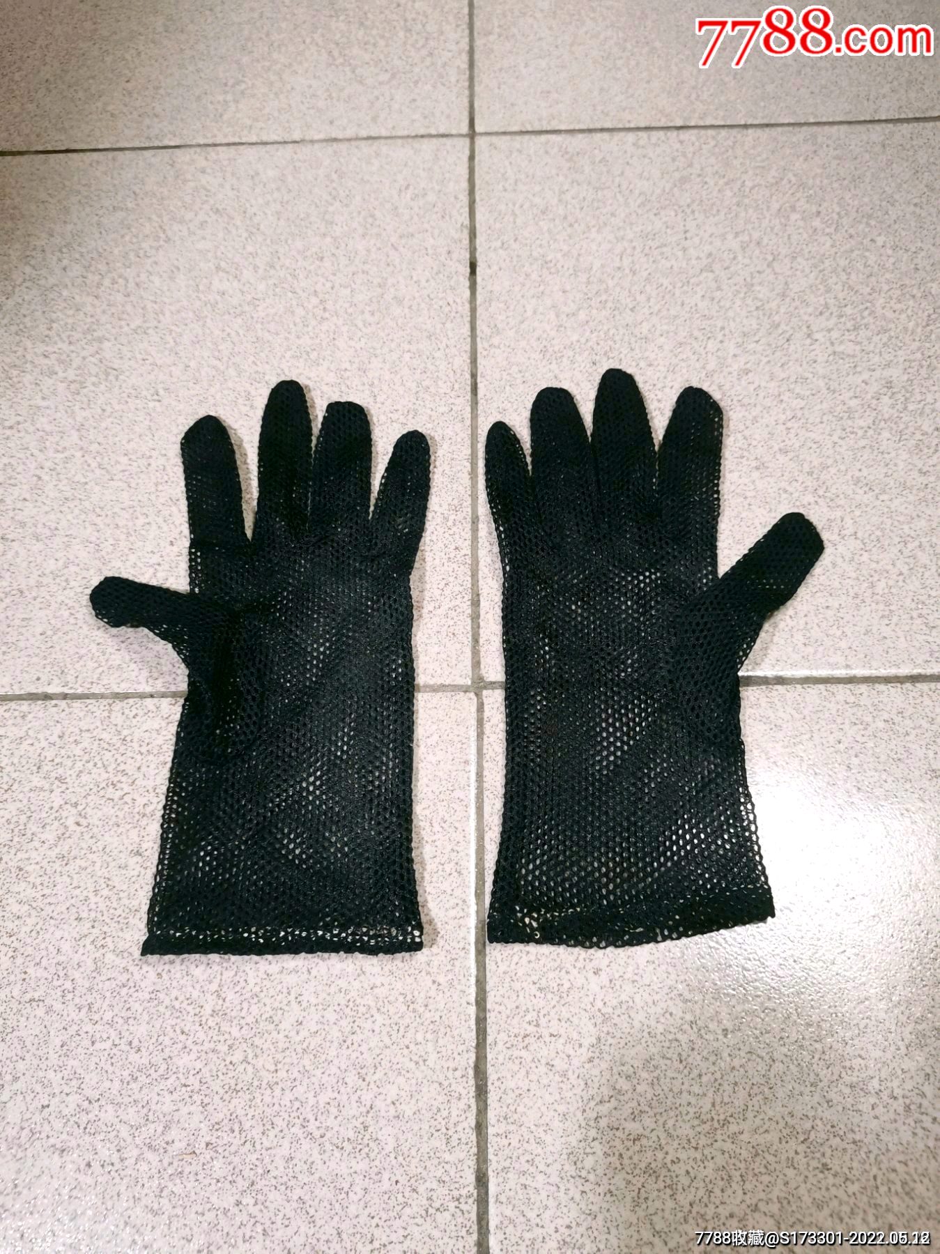 八九十年代女式网眼手套无破无脏