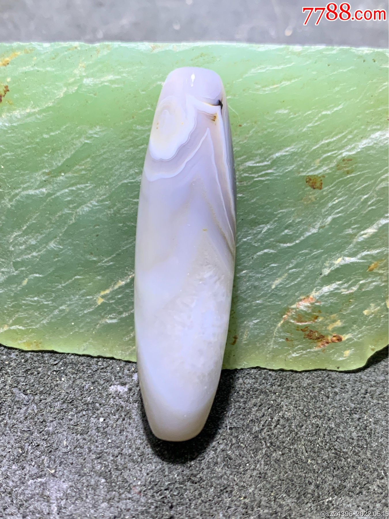 缠丝玛瑙天珠形桶珠一个-价格:26元-au30135837-玛瑙 -加价-7788收藏