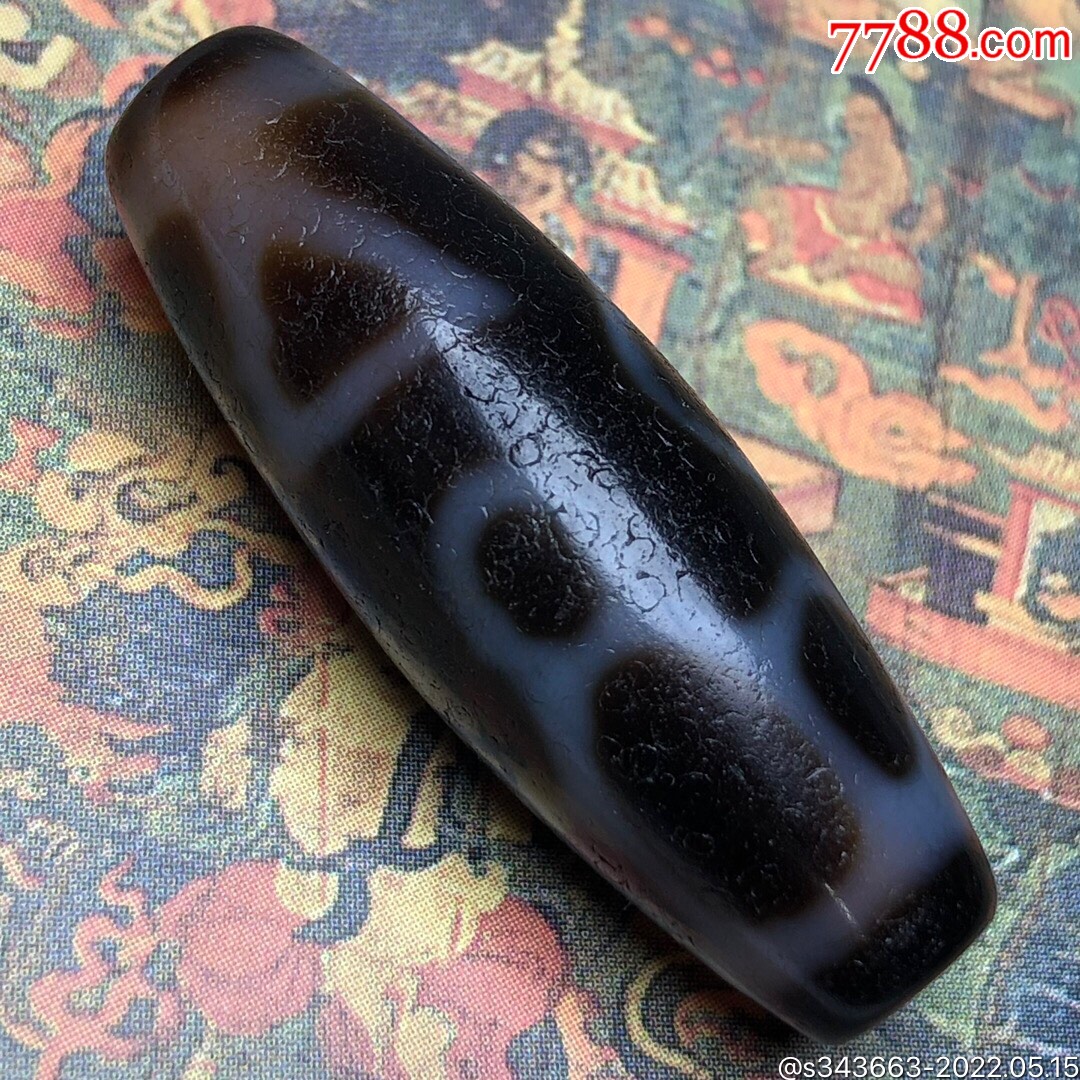 藏区回流老料高油包浆欢喜佛天珠尺寸约3712毫米重量85