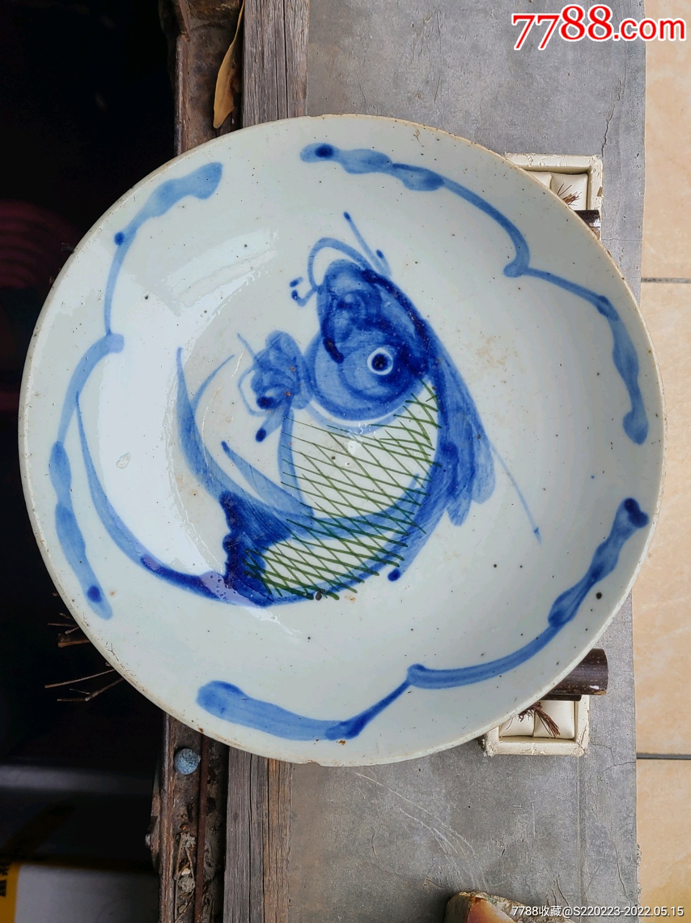 纯手工手绘青花鱼盘-青花瓷-7788商城__七七八八商品交易平台(7788.