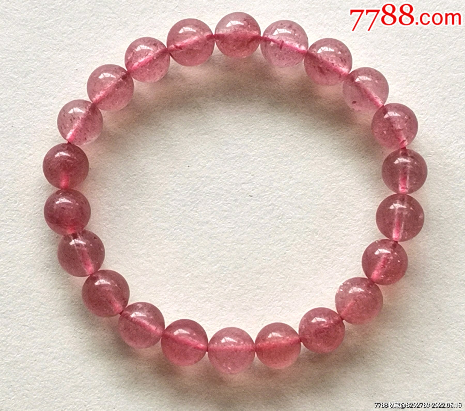 超低价起拍放漏天然草莓晶女士手串一条黄金尺寸大小适中草莓晶珠子