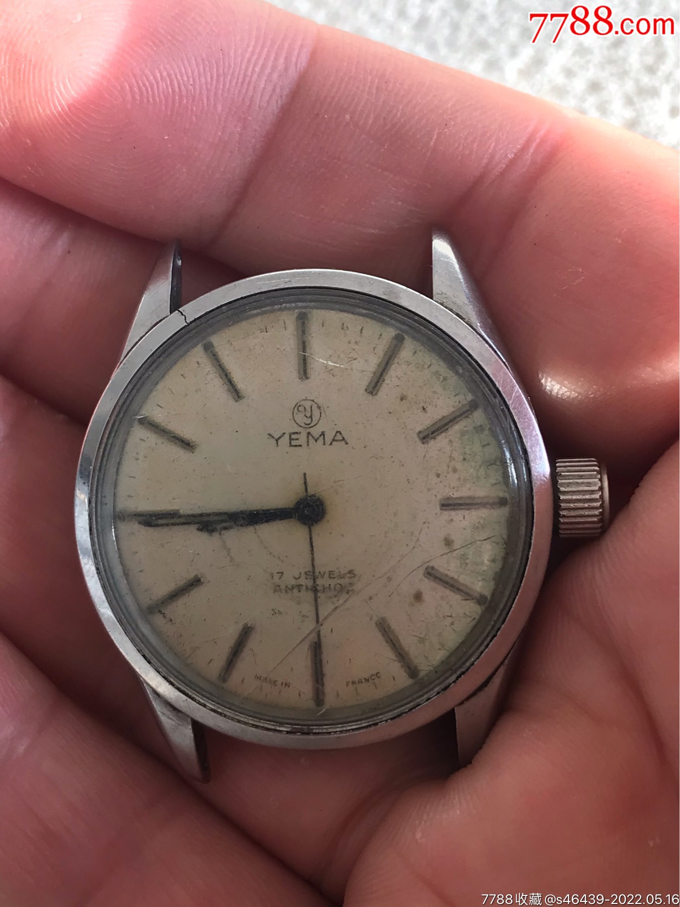 法国野马老机械手表仔细阅图看简介